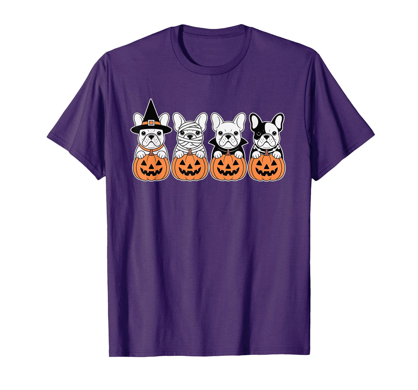 Funny French Bulldog Halloween Party Dogs Trick or Treat T-Shirt