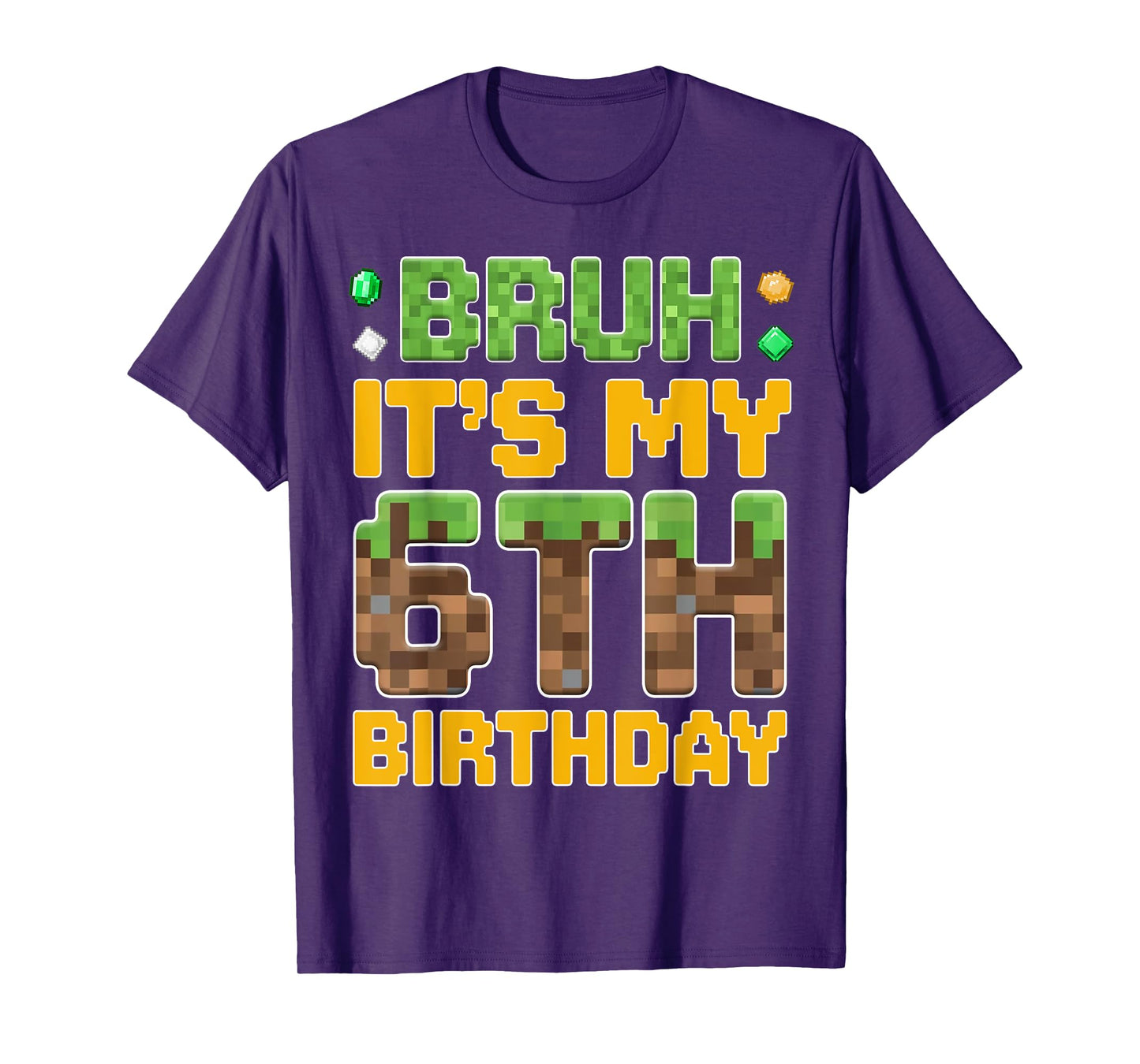 Funny Birthday Boy It's My 6th Birthday Video Game Pixel T-Shirt