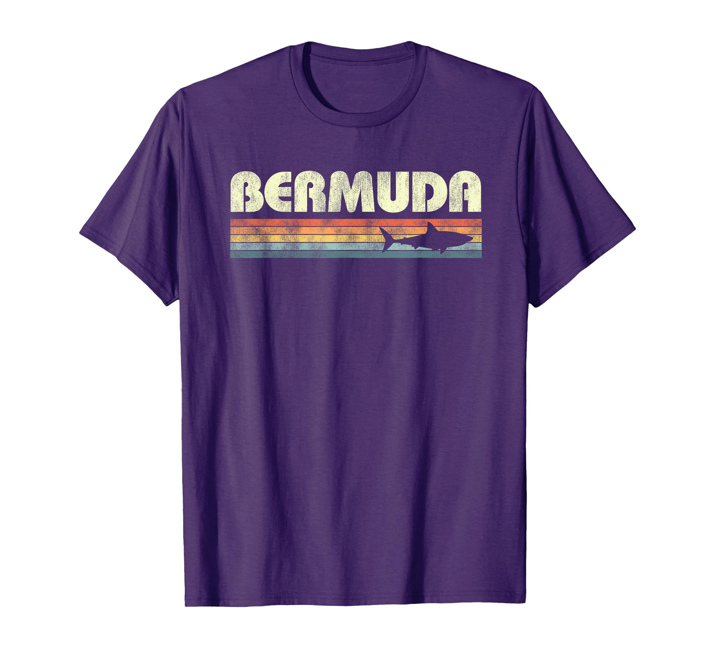 Bermuda Shark Vintage Mens Womens Girls Boys Cruise Souvenir T-Shirt