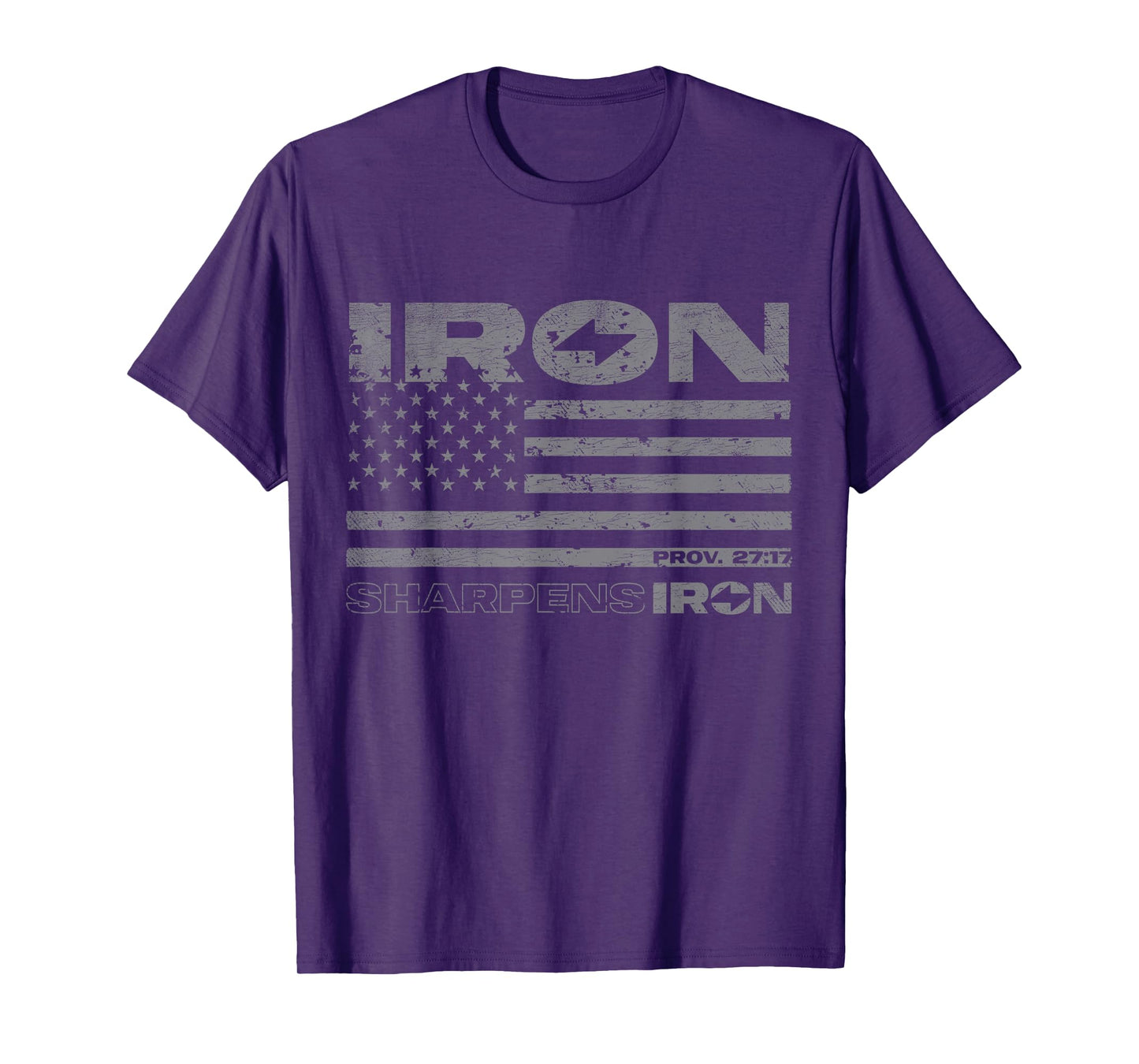 Iron Sharpens Iron Distressed American Flag T-Shirt