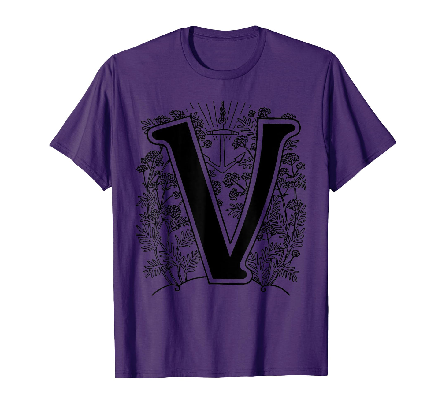 The Letter V Vintage Illustration Alphabet Monogram Initial T-Shirt