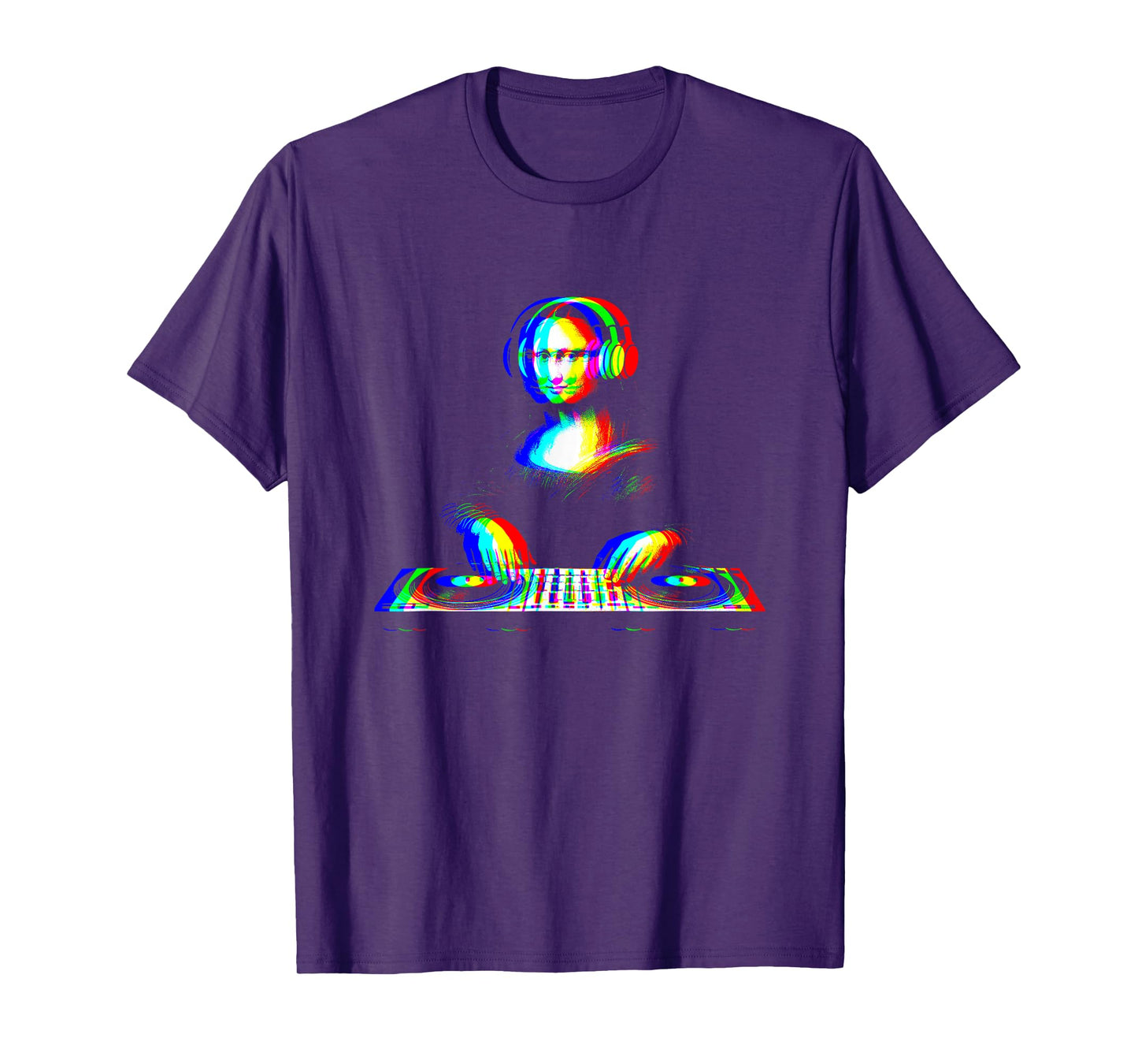 Funny Mona Lisa DJ Vaporwave Techno Rave EDM Music Party T-Shirt