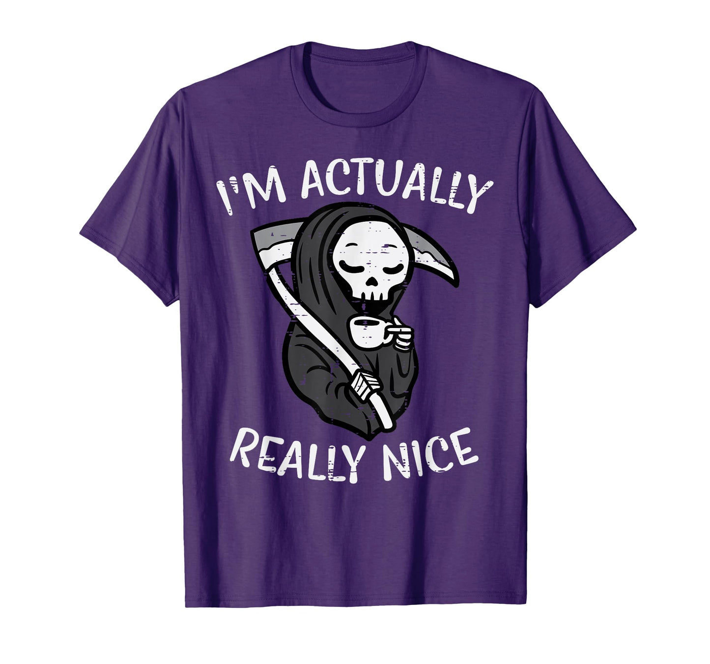 Halloween Grim Reaper Im Really Nice Costume Women Kids Men T-Shirt