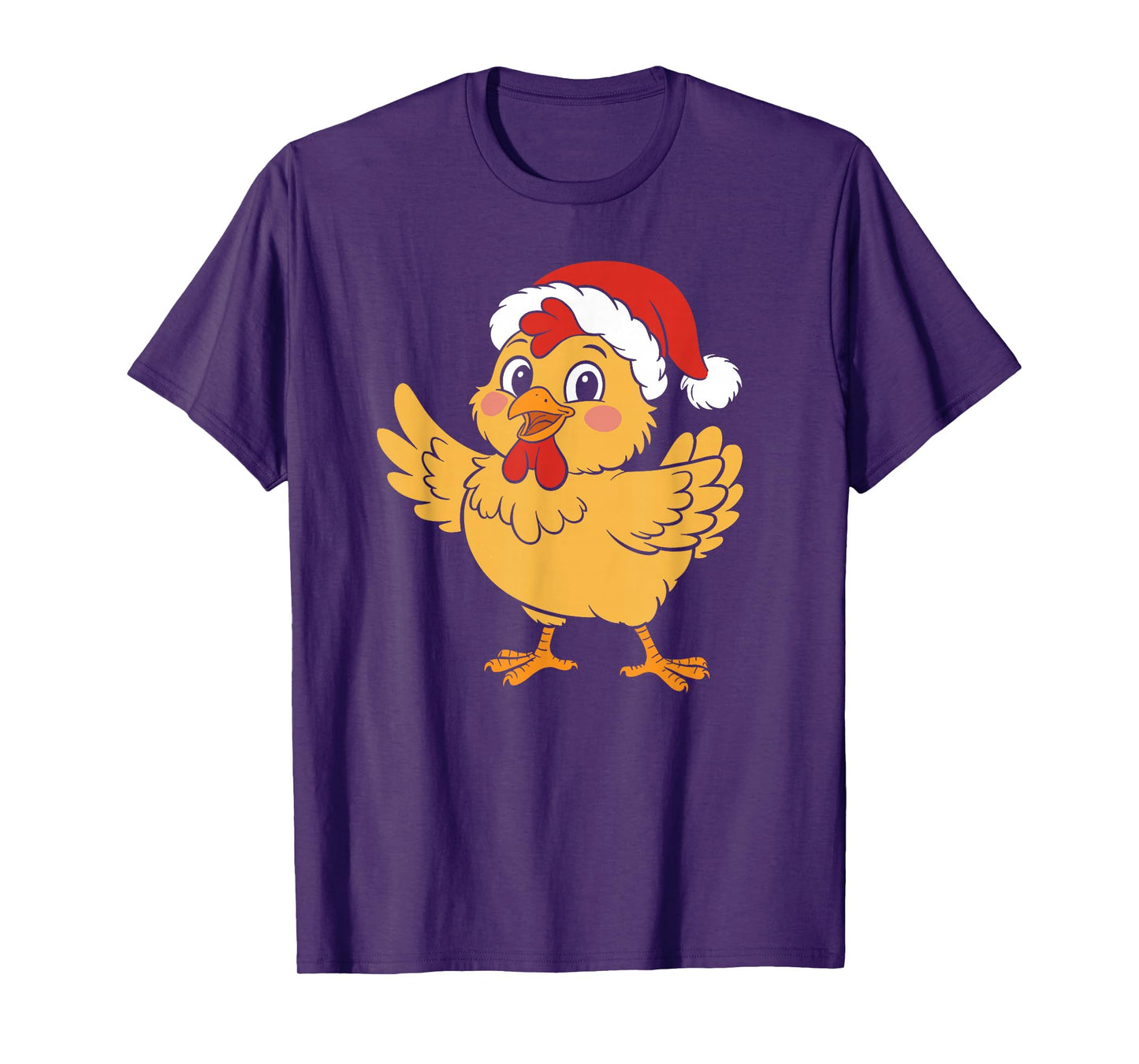 Cute Christmas Chicken Wearing sata hat Boys T-Shirt