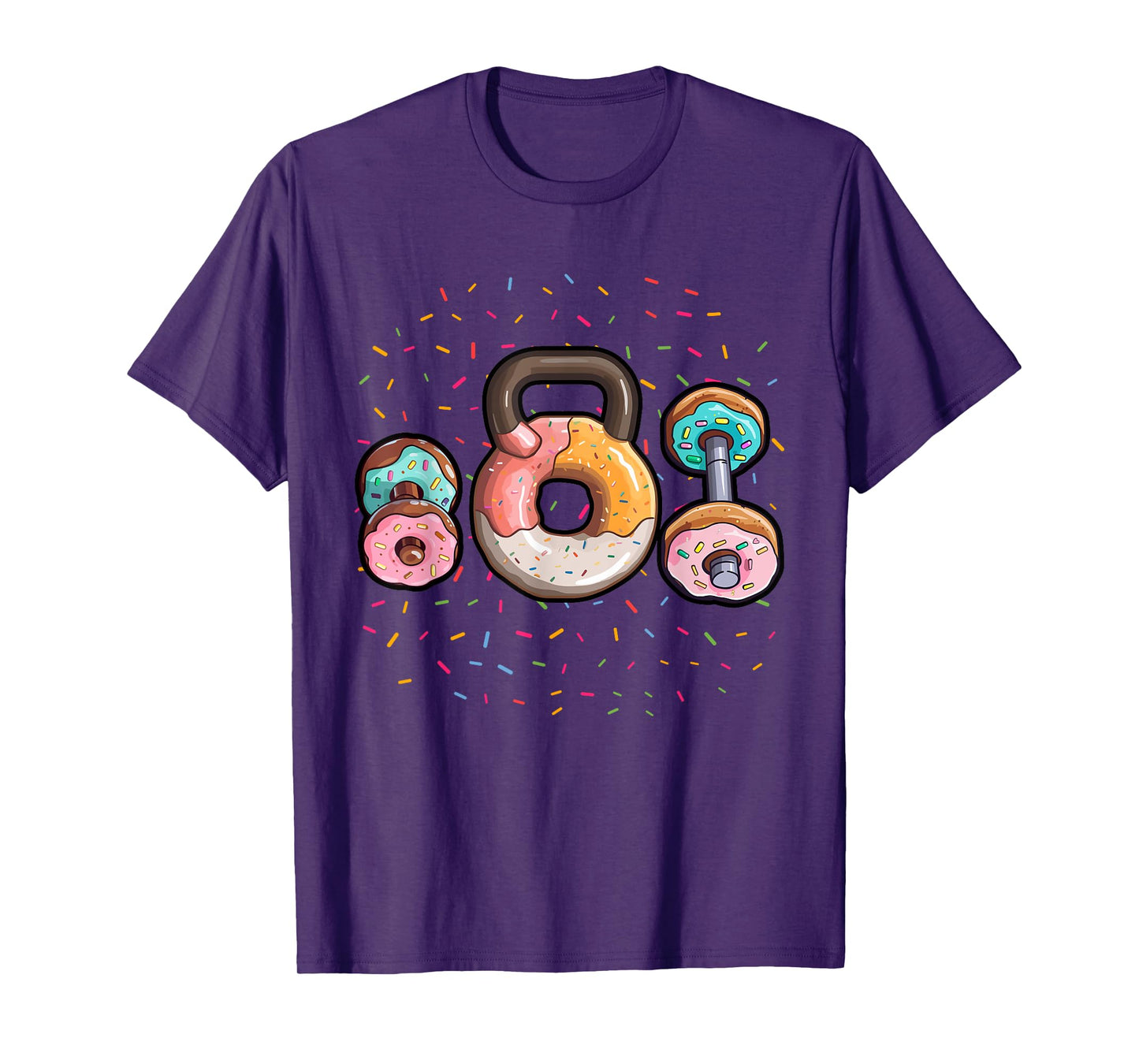 Kettlebell Donut Shirt Funny Gym Shirt Gym Fitness Doughnut T-Shirt