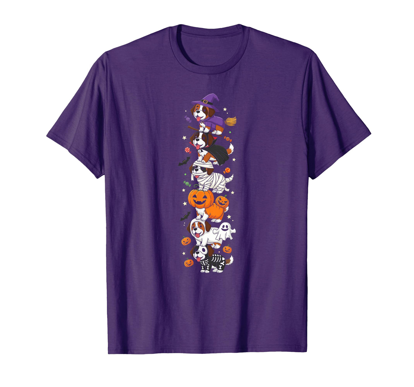 Saint Bernard Witch Vampire Ghost Halloween Kids Mens Womens T-Shirt
