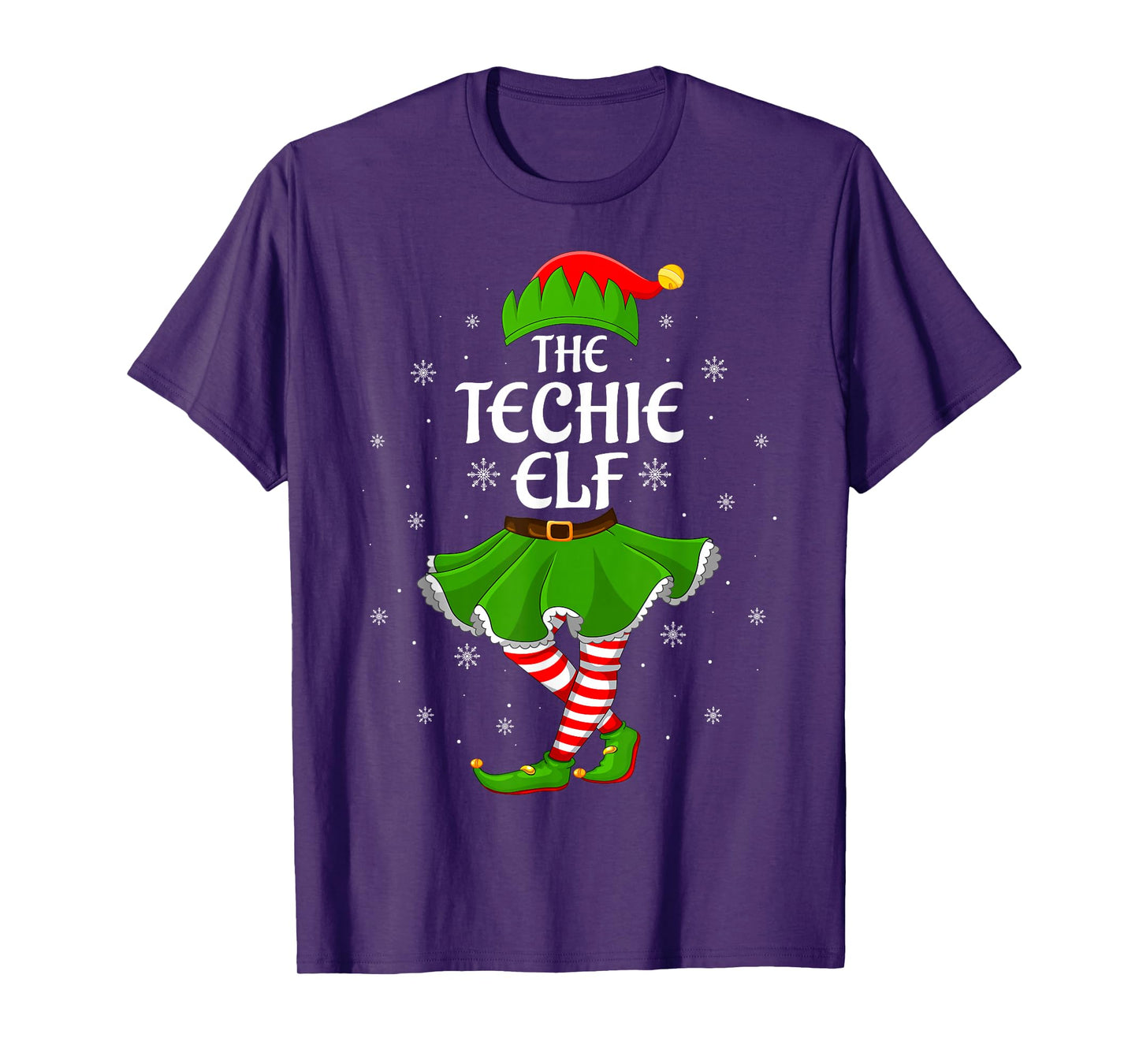Techie Elf Christmas Family Girls Women Elf Squad Xmas T-Shirt