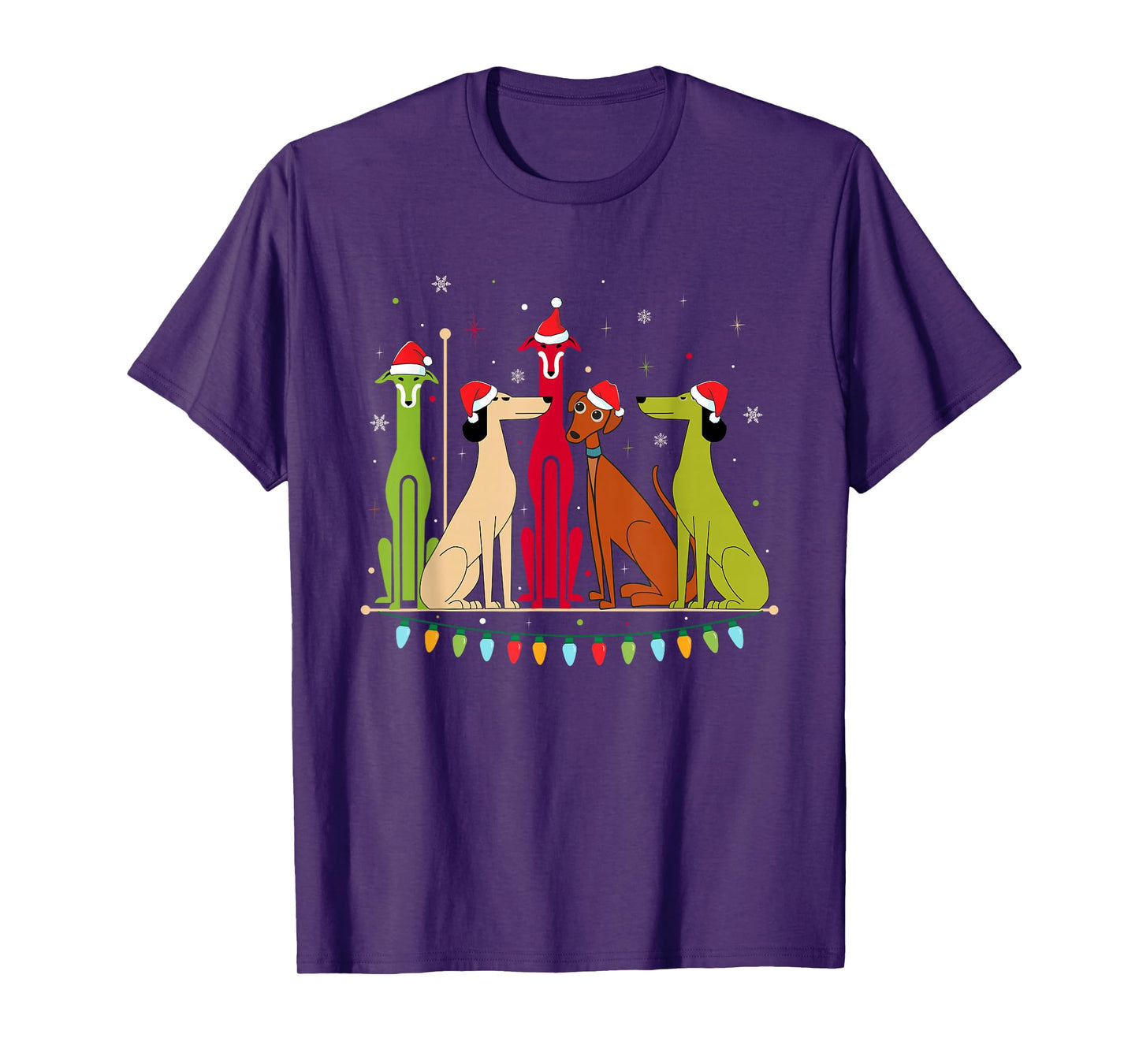 Modern Dogs 60s 70s 80s Style Funny Dogs Christmas T-Shirt