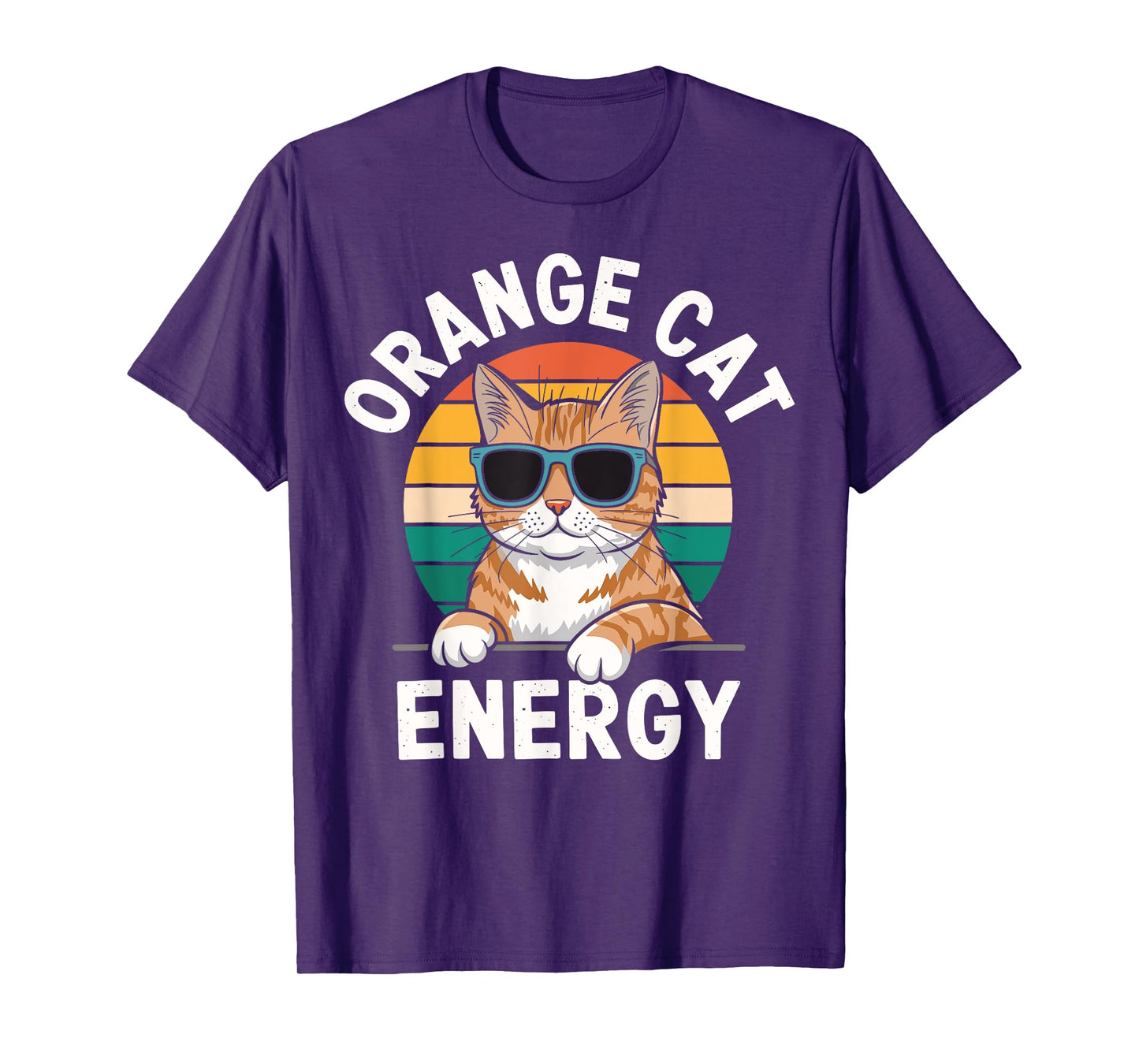 Orange Cat Energy Tabby Cat Men Women Kids T-Shirt