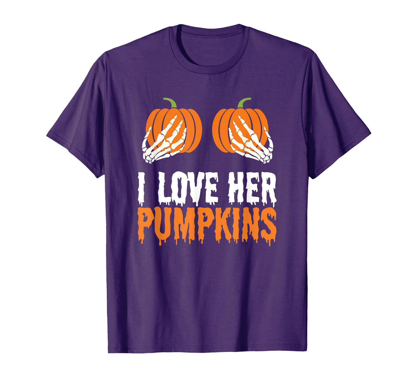I Love His Broomstick I Love Her Pumpkins Halloween Couples T-Shirt