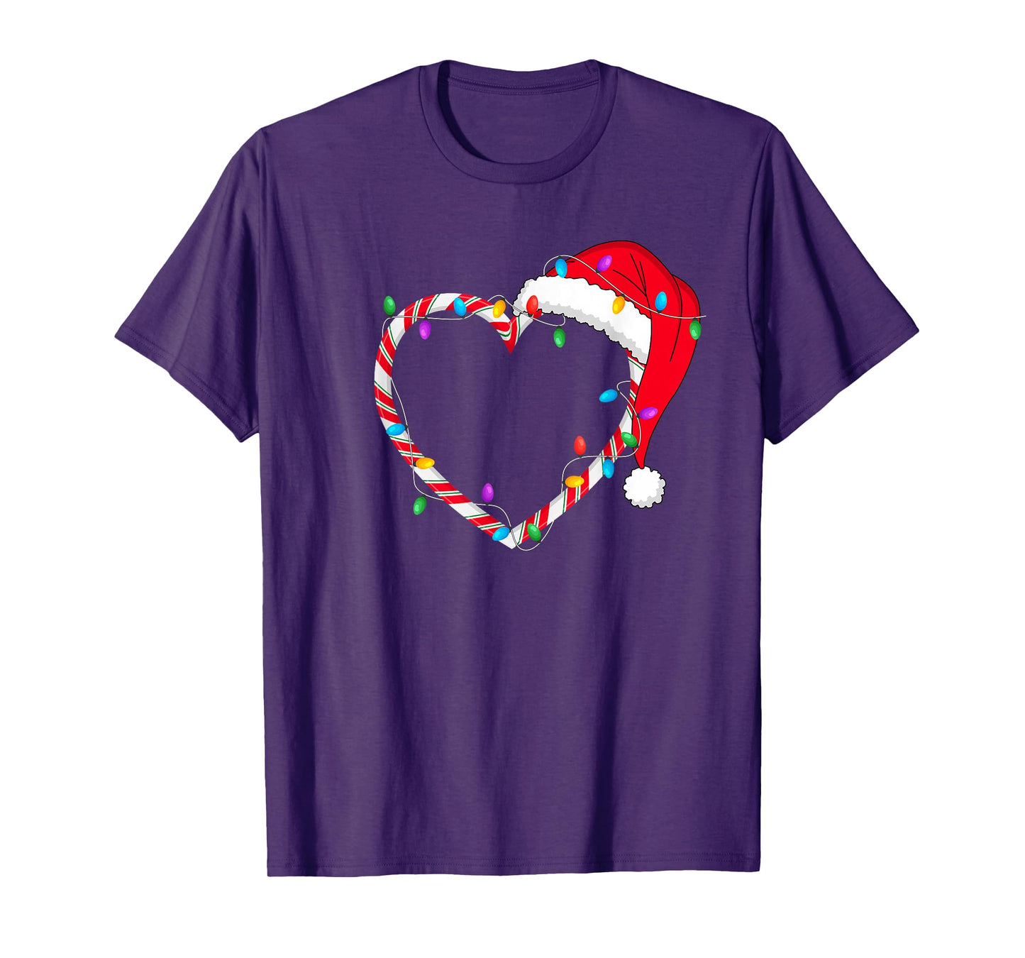 Christmas Candy Cane Heart Funny Love Candy Men Women Kids T-Shirt