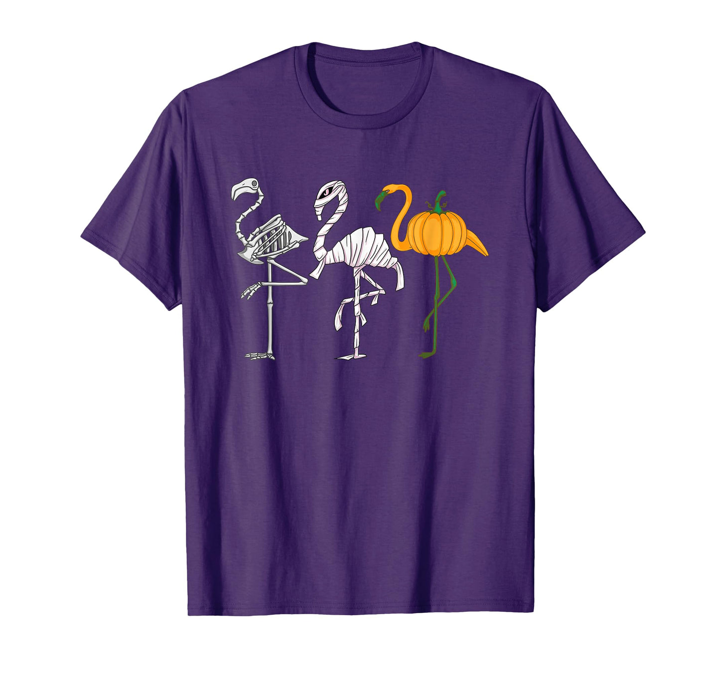 Flamingo Funny Halloween Costume 2025 Vampire Mummy Skeleton T-Shirt