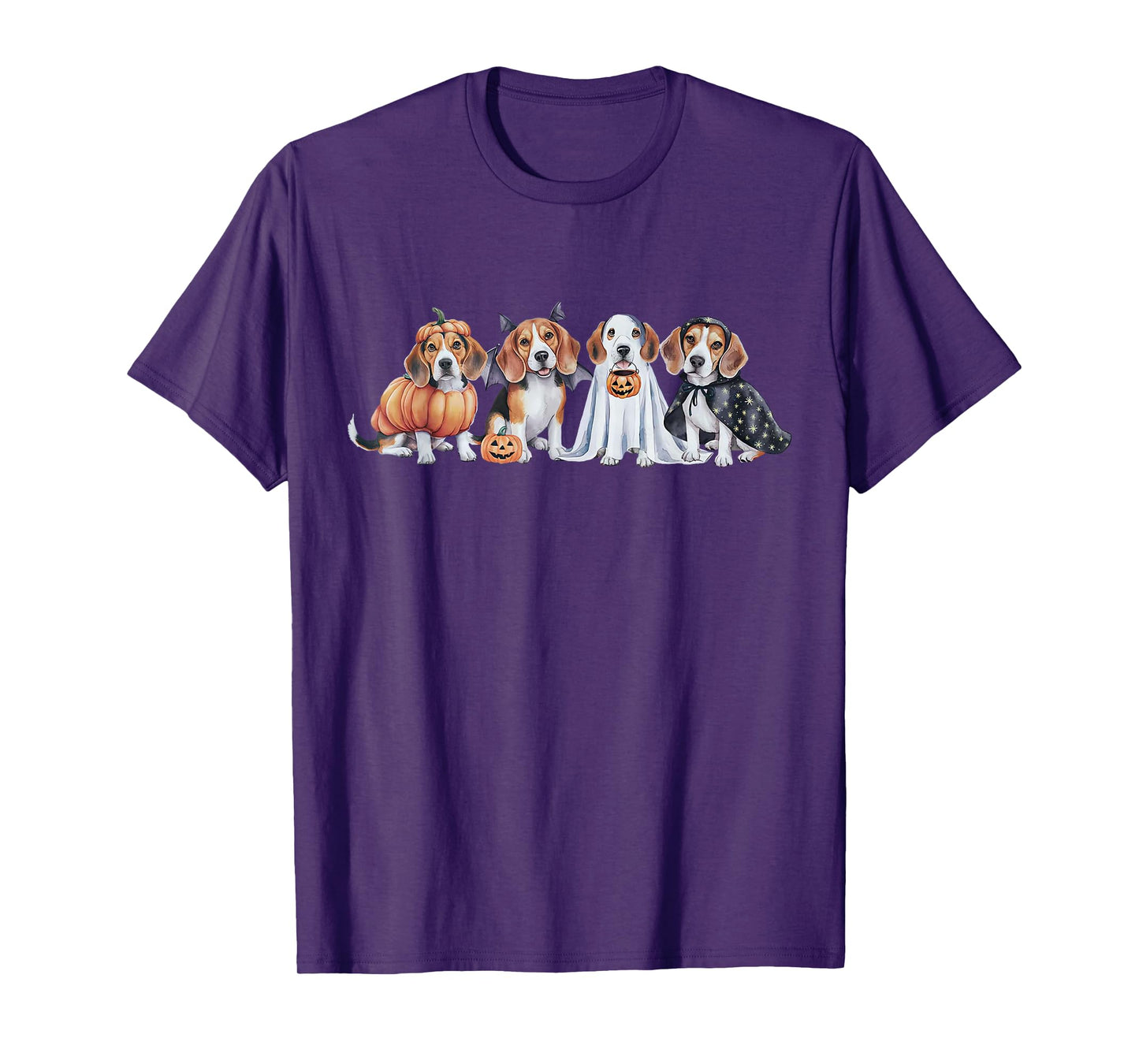 Cute Funny Beagle Dog Ghost Witch Costume Spooky Halloween T-Shirt