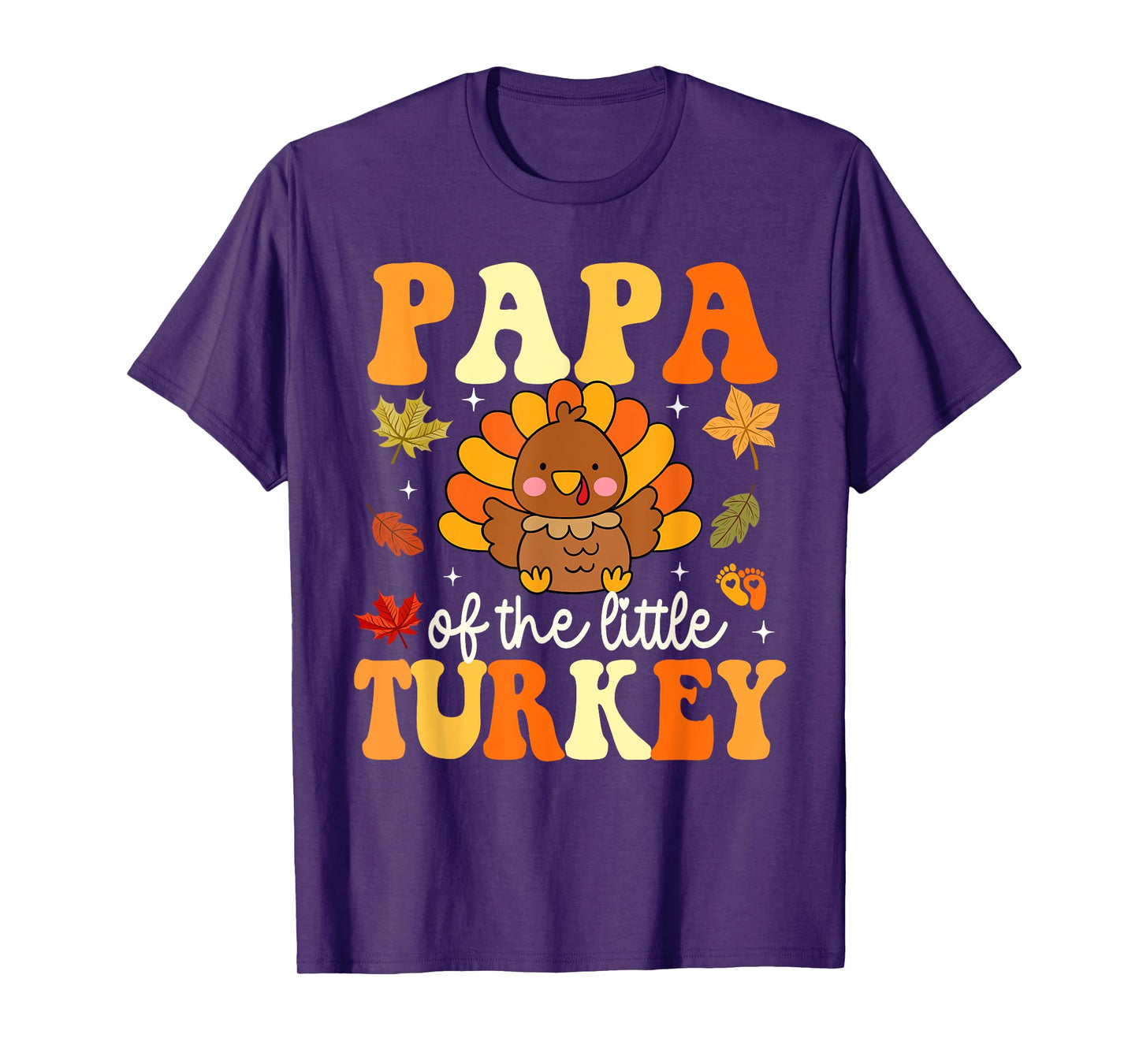 Papa of the Little Turkey Thanksgiving Theme Baby Shower T-Shirt