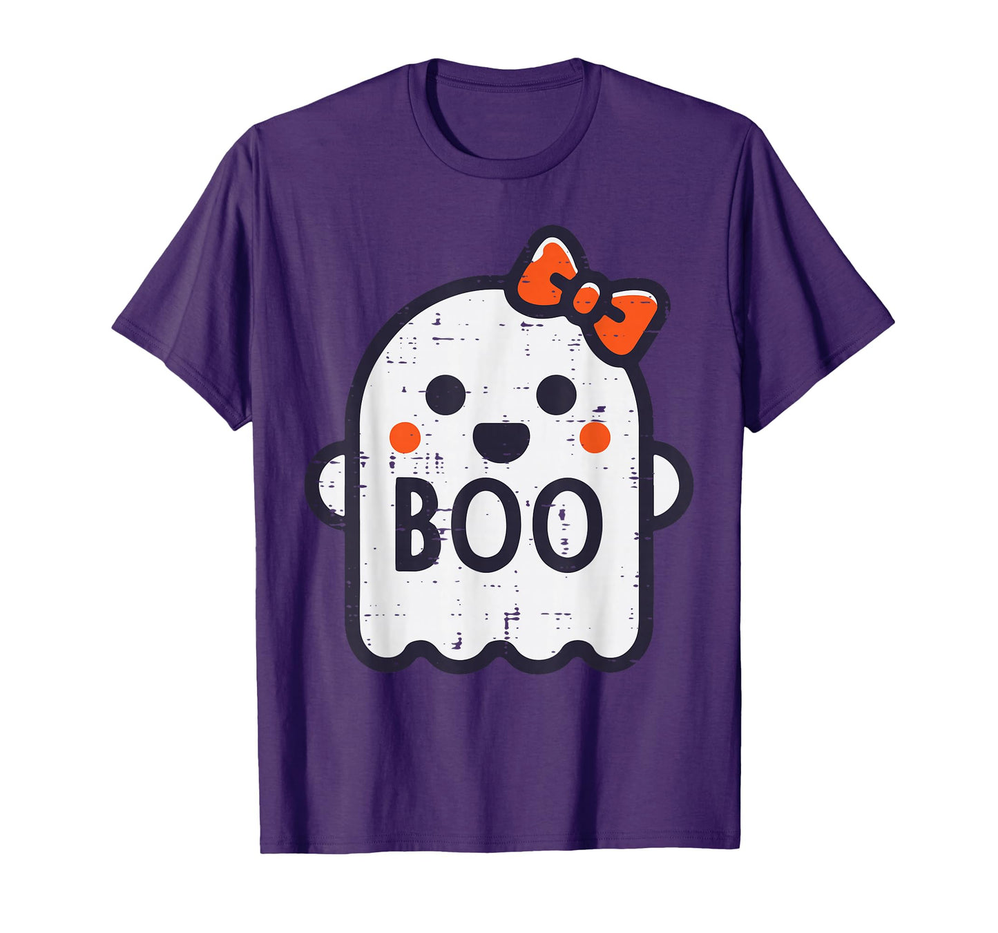 Halloween Ghost Boo Ribbon Cute Costume Girls Kids Women T-Shirt