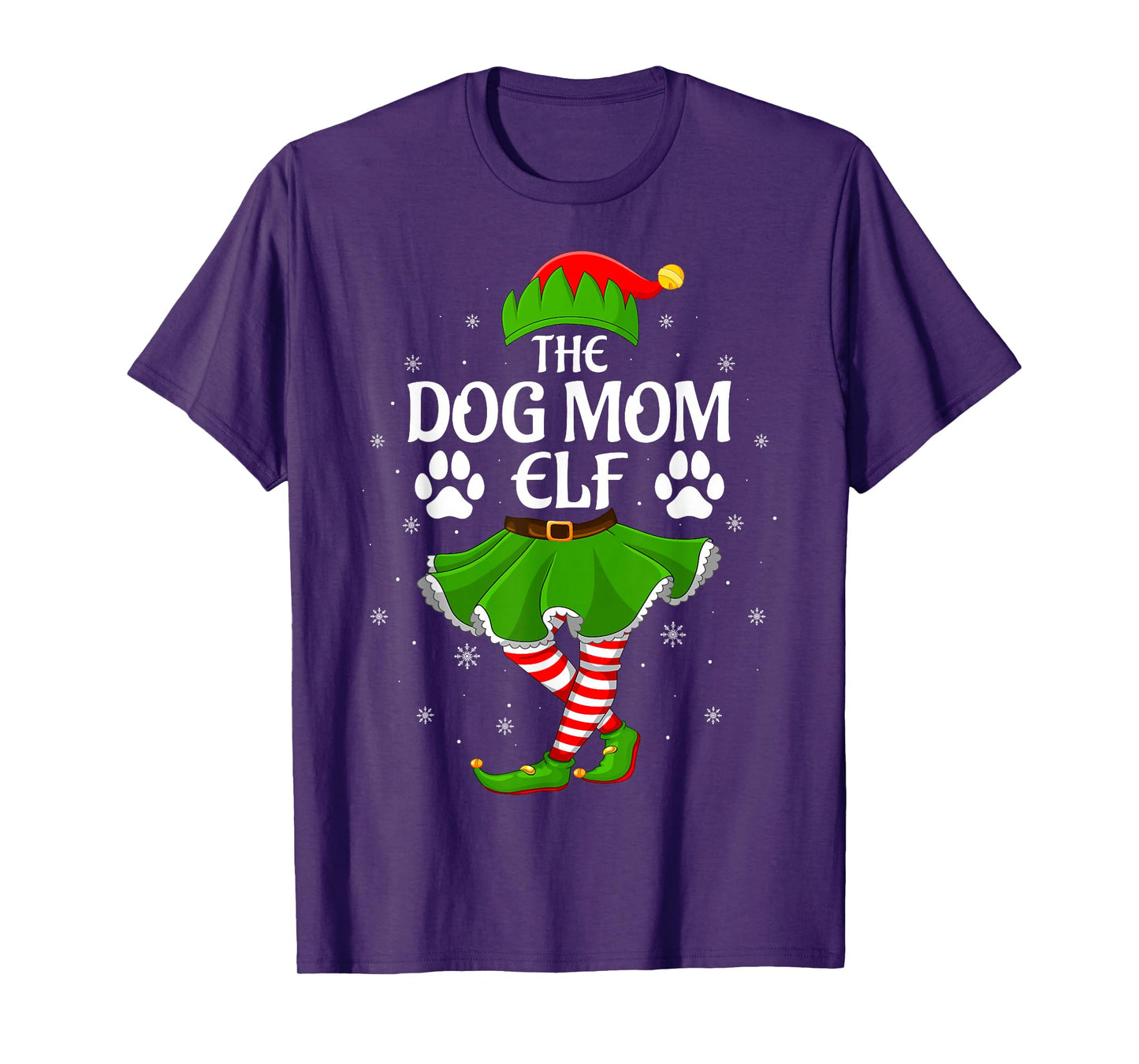 Dog Mom Elf Christmas Family Girls Women Elf Squad Xmas T-Shirt
