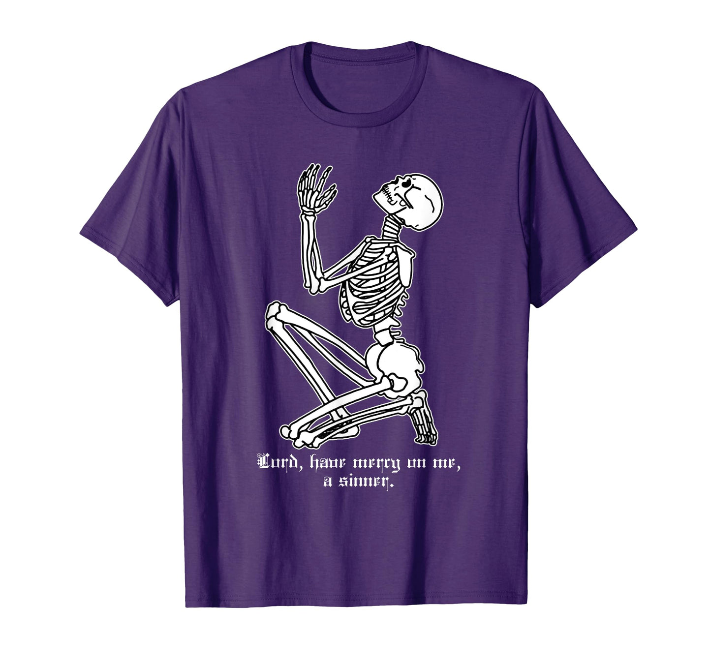 Skeleton Praying x Lord Have Mercy Sinner Gothic Blackwork T-Shirt