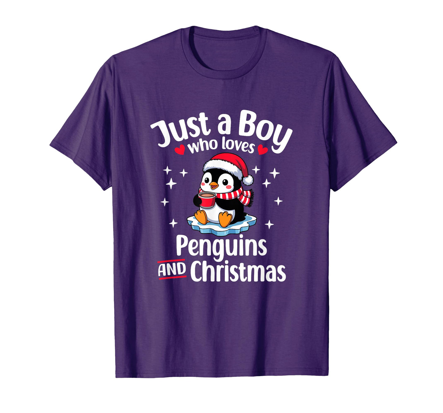 Just a Boy Who Loves Penguins & Christmas T-Shirt