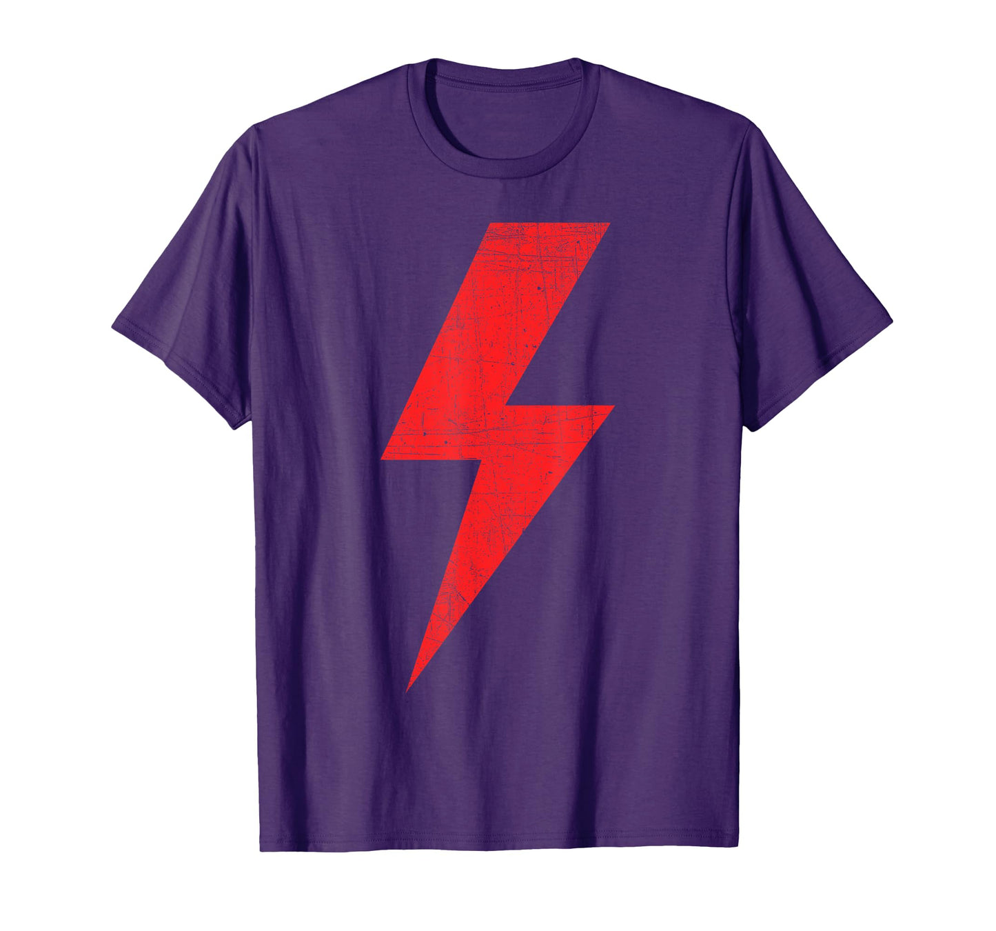 Bolt of Lightning Thunderbolt RED Front Back Team T-Shirt