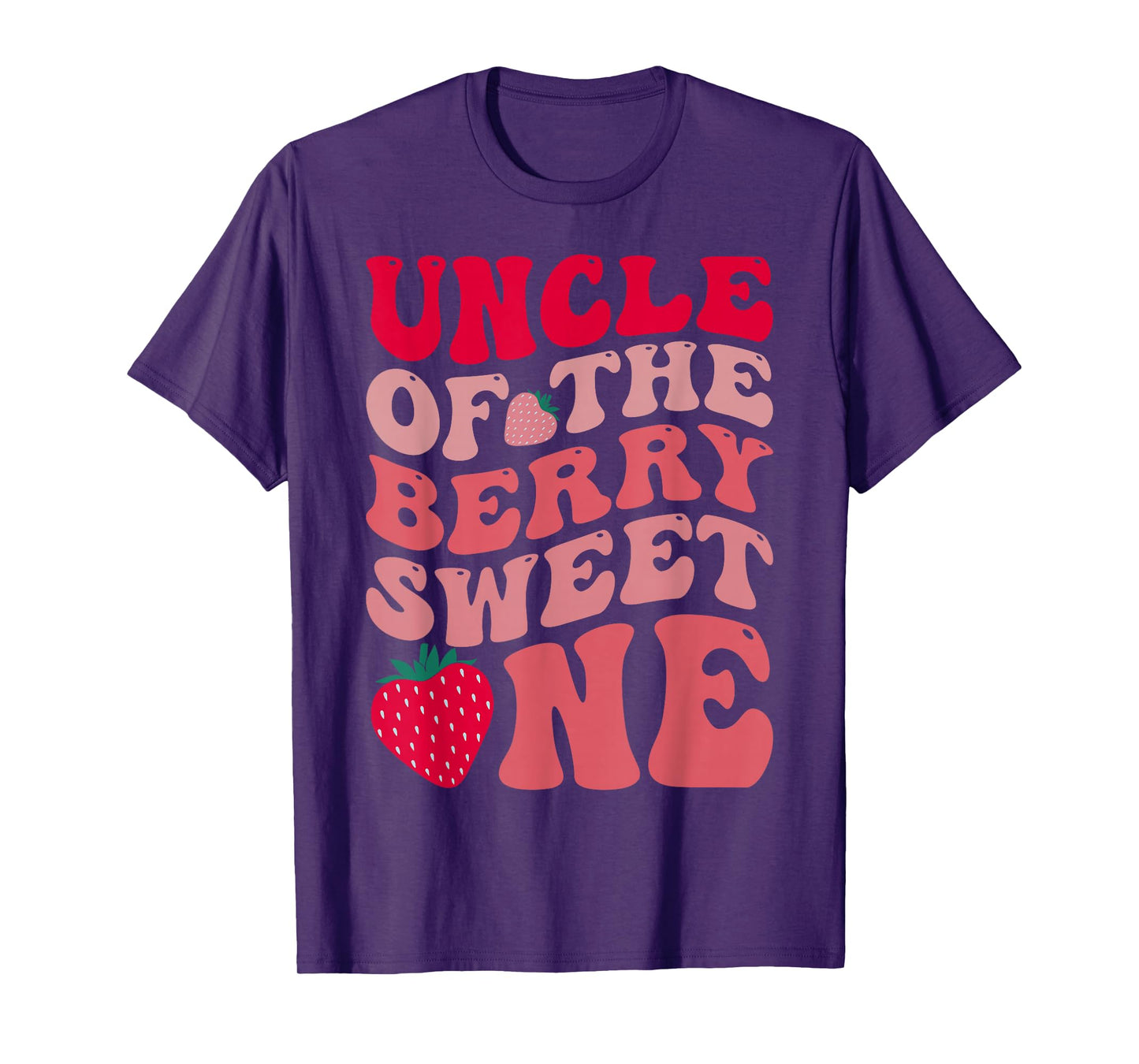 Uncle Of The Berry Sweet One Strawberry First Birthday T-Shirt