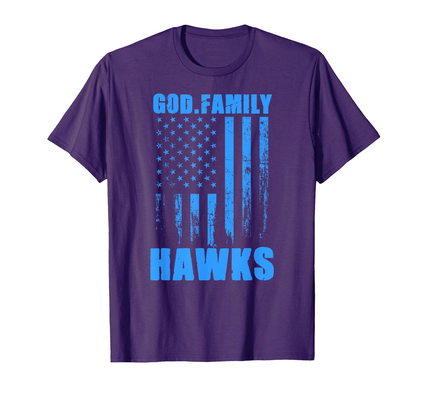 Hanover Hawks God. Family. Vintage USA Flag T-Shirt