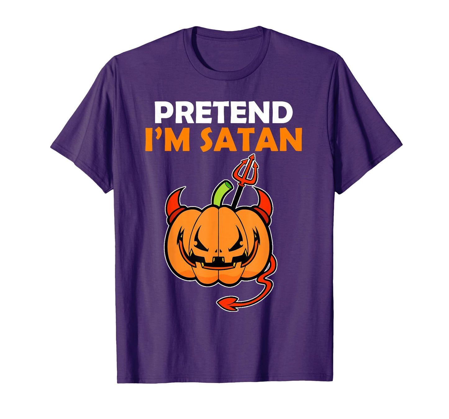 Spooky Devil Pumpkin Halloween Costume Pretend I'm Satan T-Shirt