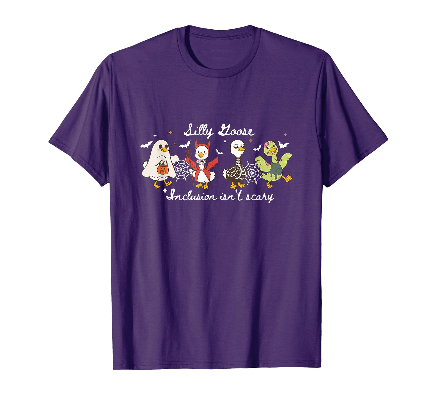Silly Goose Inclusion Isn't Scary Halloween Goose Witch T-Shirt