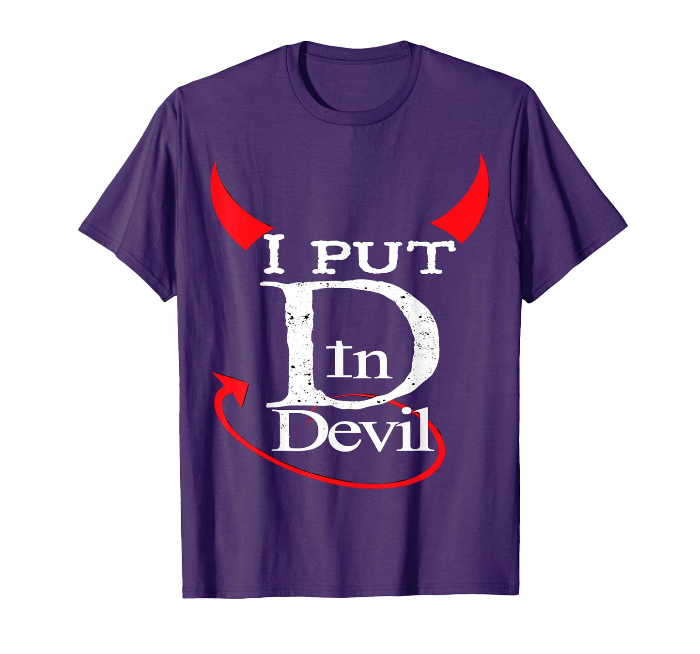 I Put D In Devil Funny Halloween Matching Couple Costume T-Shirt