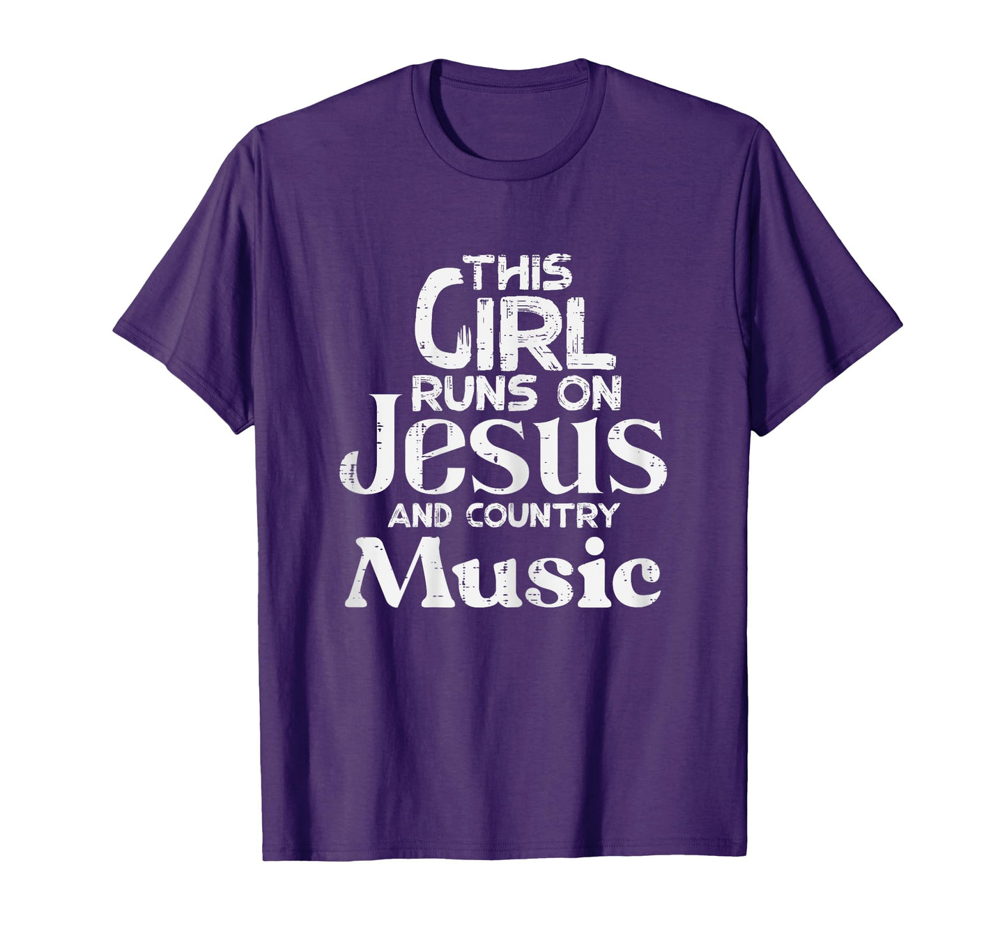 This Girl Runs On Jesus Country Music Christian Girls Women T-Shirt