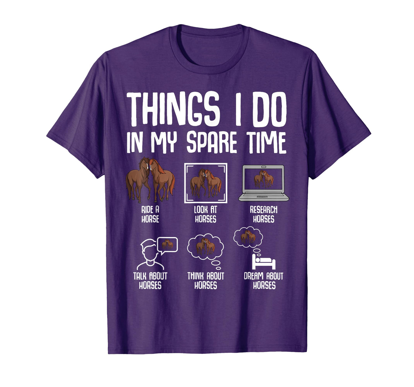 Horse Things I Do In My Spare Time Women Girls Kids T-Shirt