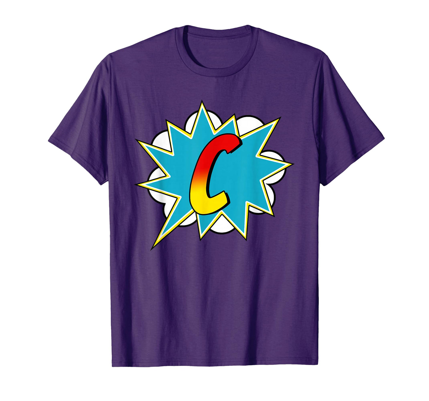 Letter C Superhero Name Comic Letter Retro Costume T-Shirt