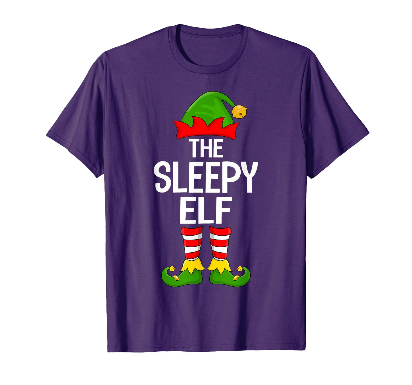 Sleepy Elf Xmas Matching Family Elf Squad Christmas T-Shirt