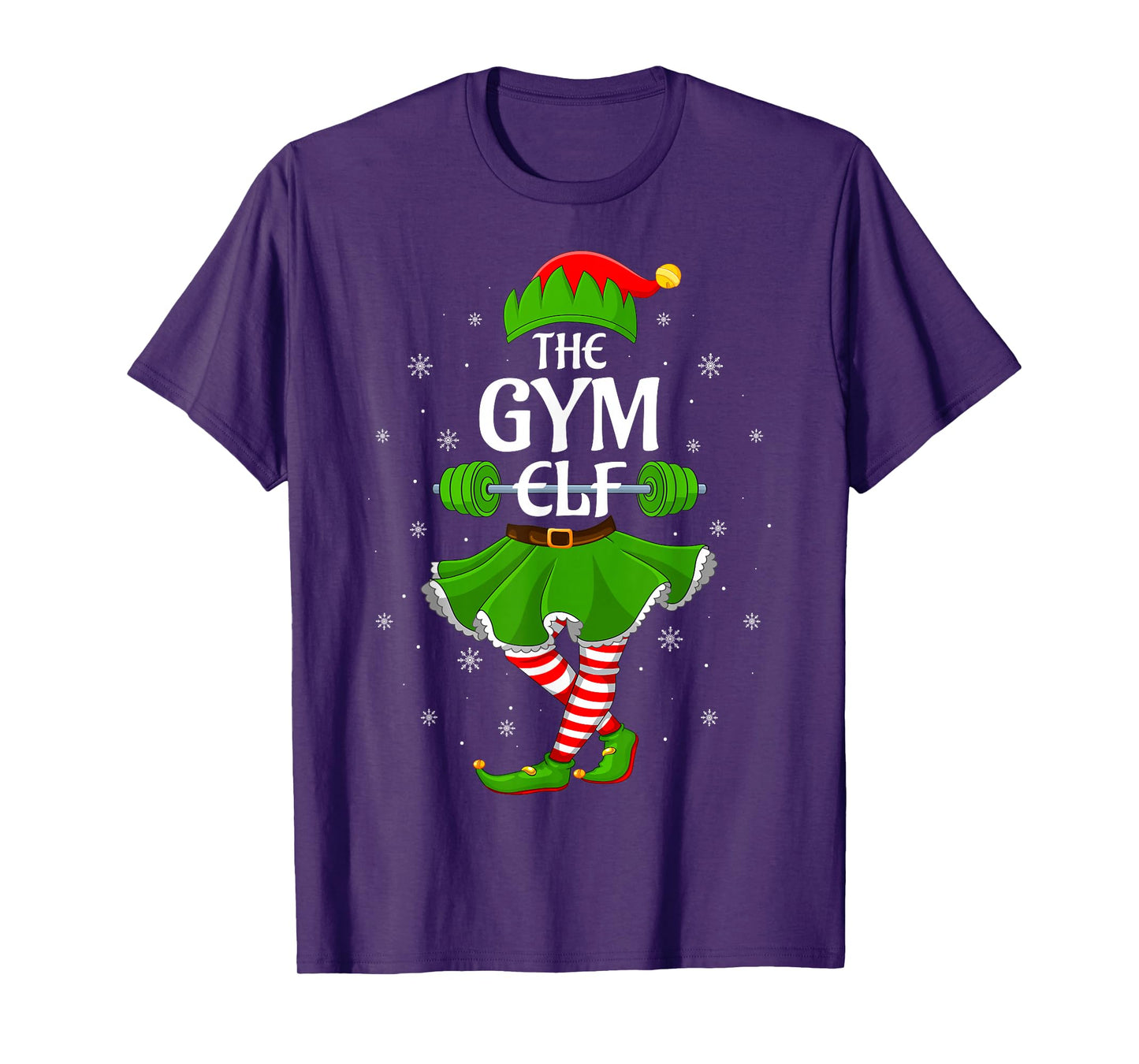 Gym Elf Christmas Family Workout Girls Women Elf Squad Xmas T-Shirt