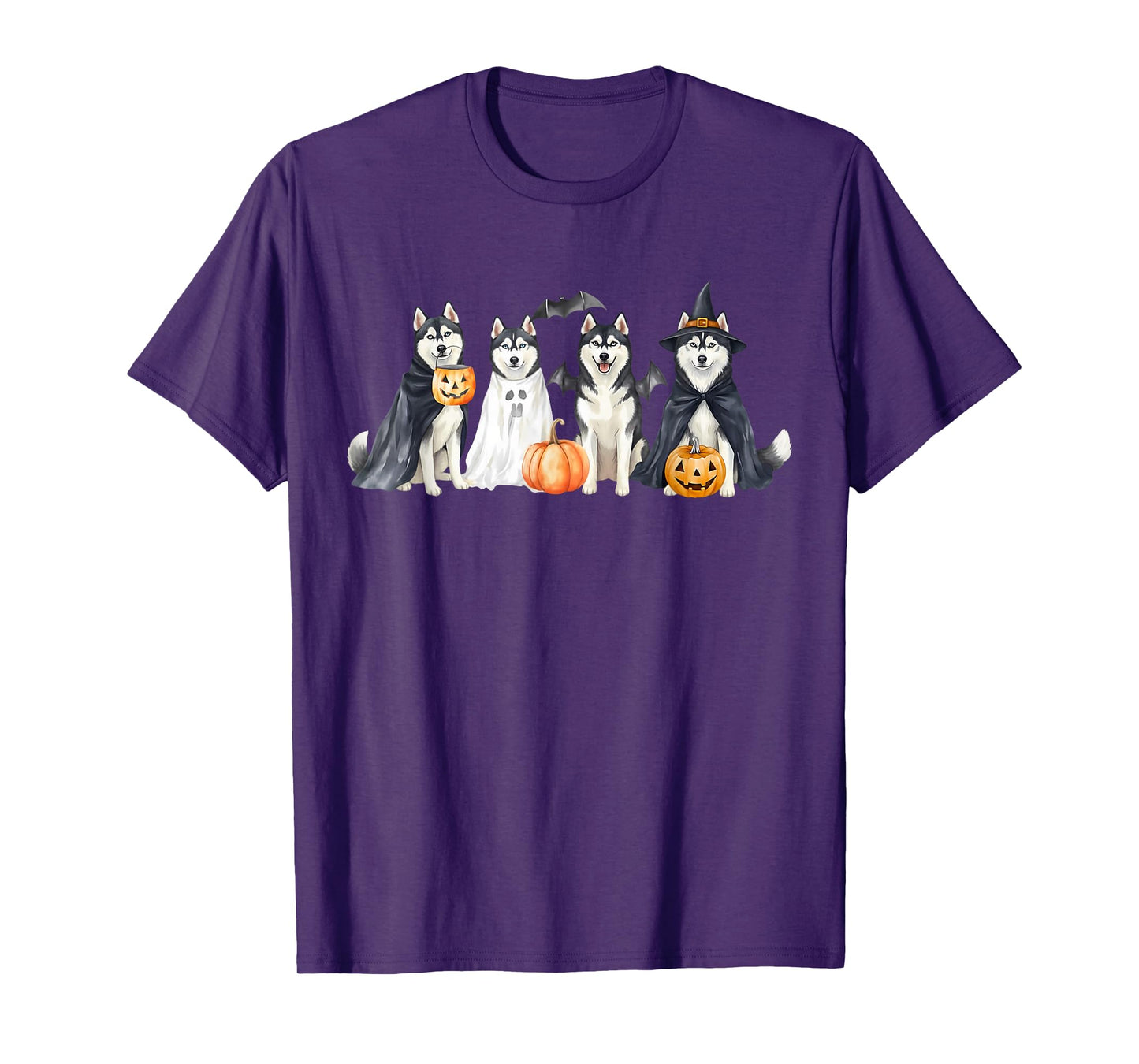 Boys Husky Halloween Dog Ghost Pumpkin Costume for Kids T-Shirt