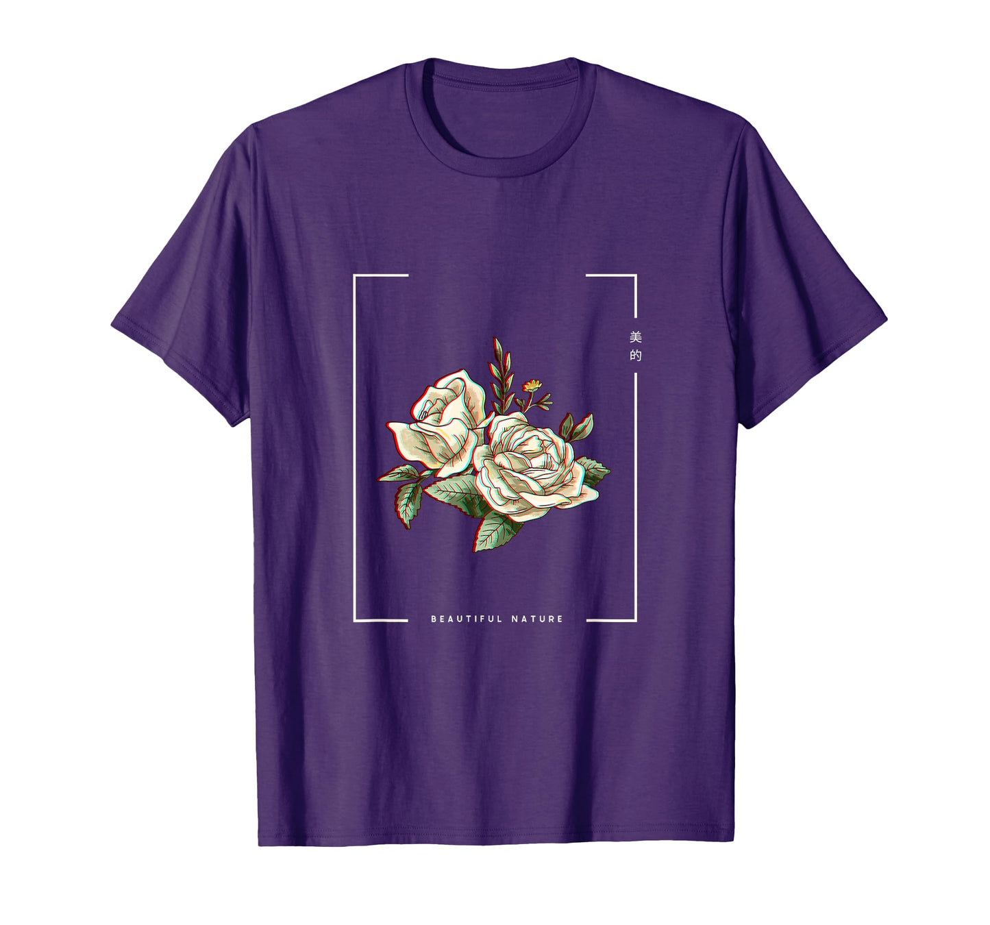 Japanese Aesthetic Vaporwave Nature Flower Glitch Anime T-Shirt