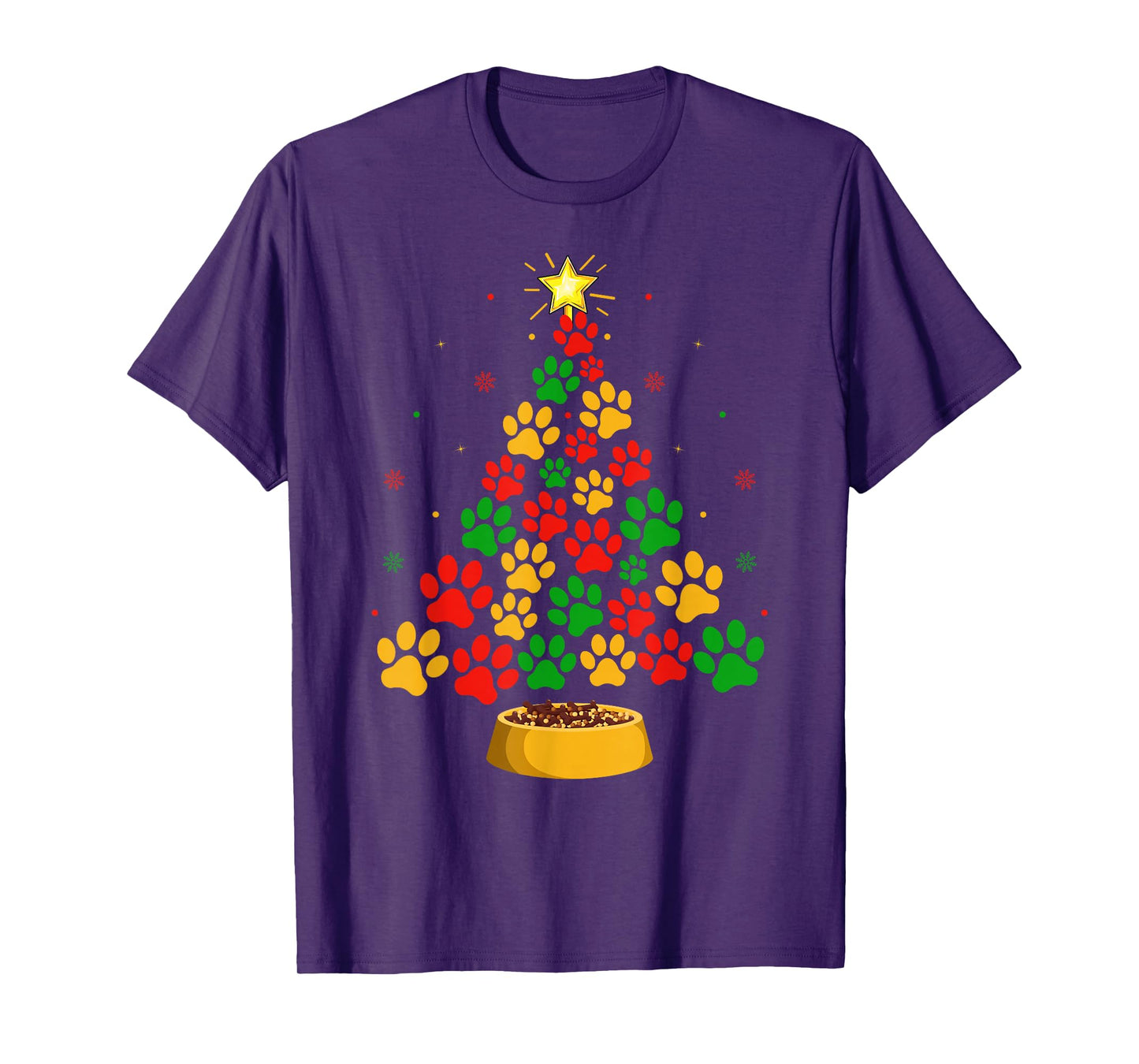 Dog Paw Christmas Tree Holiday Puppy Dog Family Xmas Pajamas T-Shirt