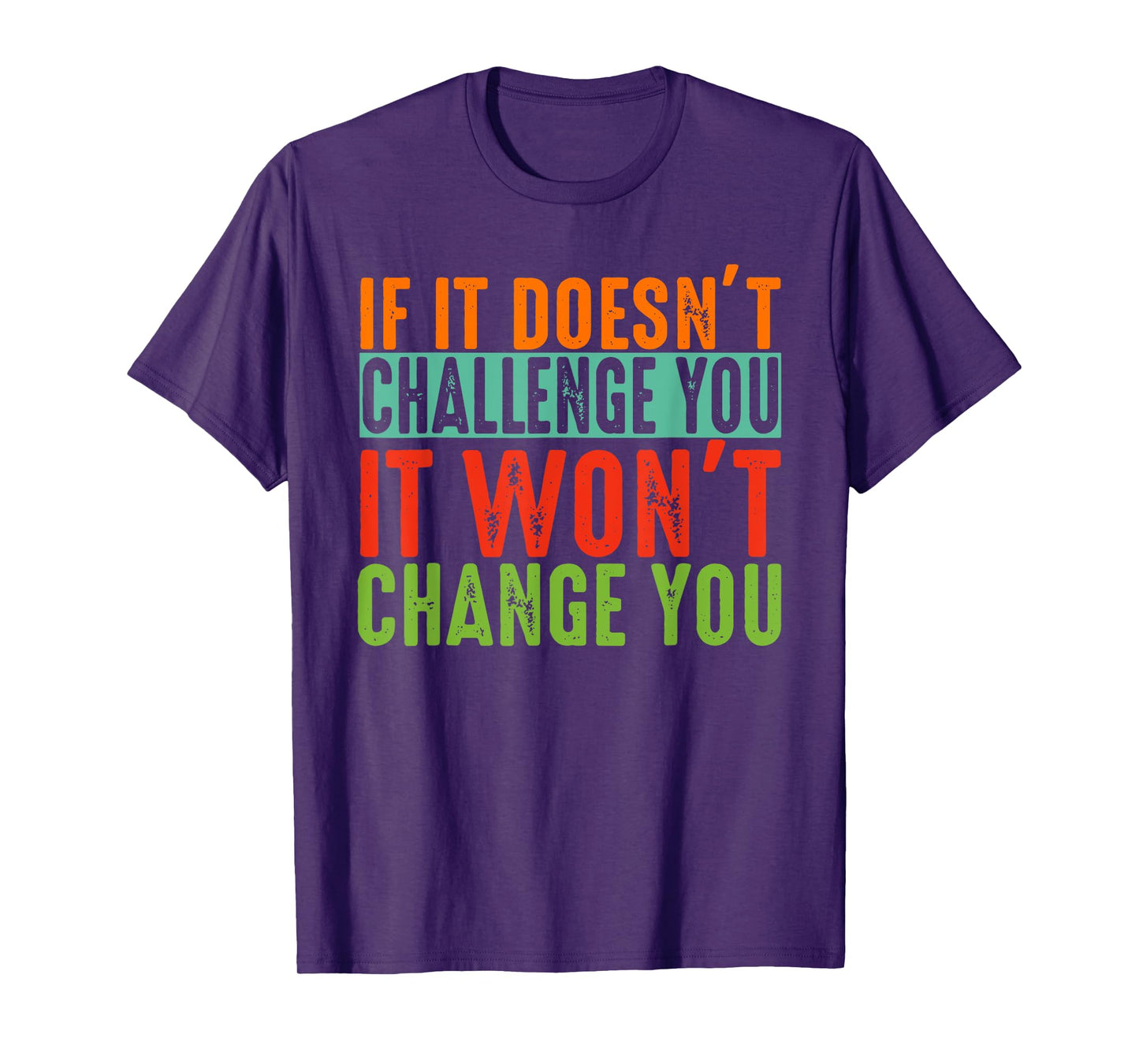 If It Doesn't Challenge You It Won't Change You Motivational T-Shirt