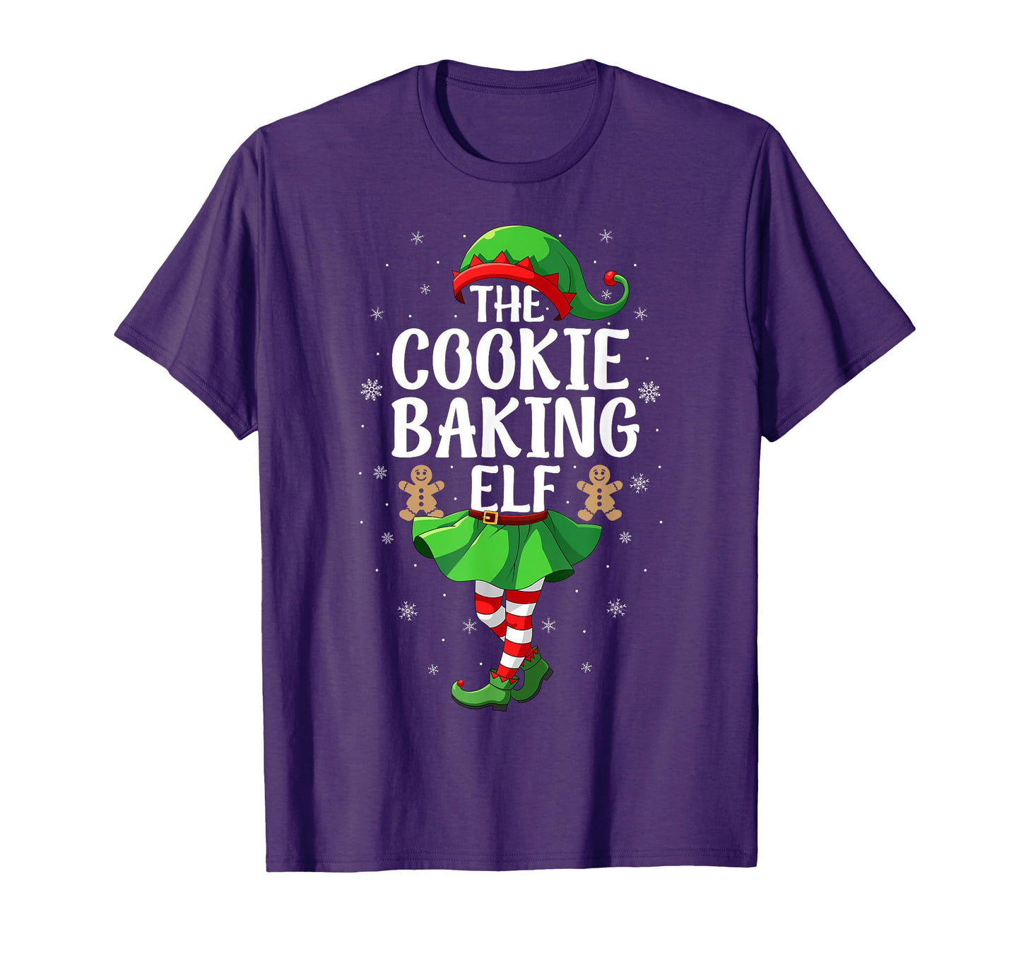 Cookie Baking Elf Christmas Girl Women Elf Squad Xmas Family T-Shirt