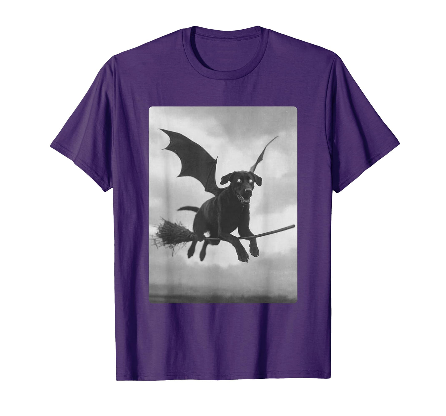 Labrador Retriever Witch with Bat Wings Spooky Halloween Dog T-Shirt