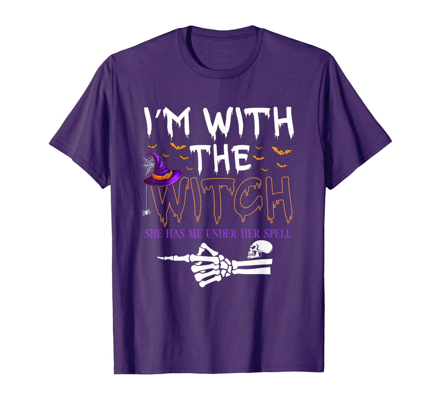 I'm with The Witch Funny Halloween Couple Costume Party T-Shirt