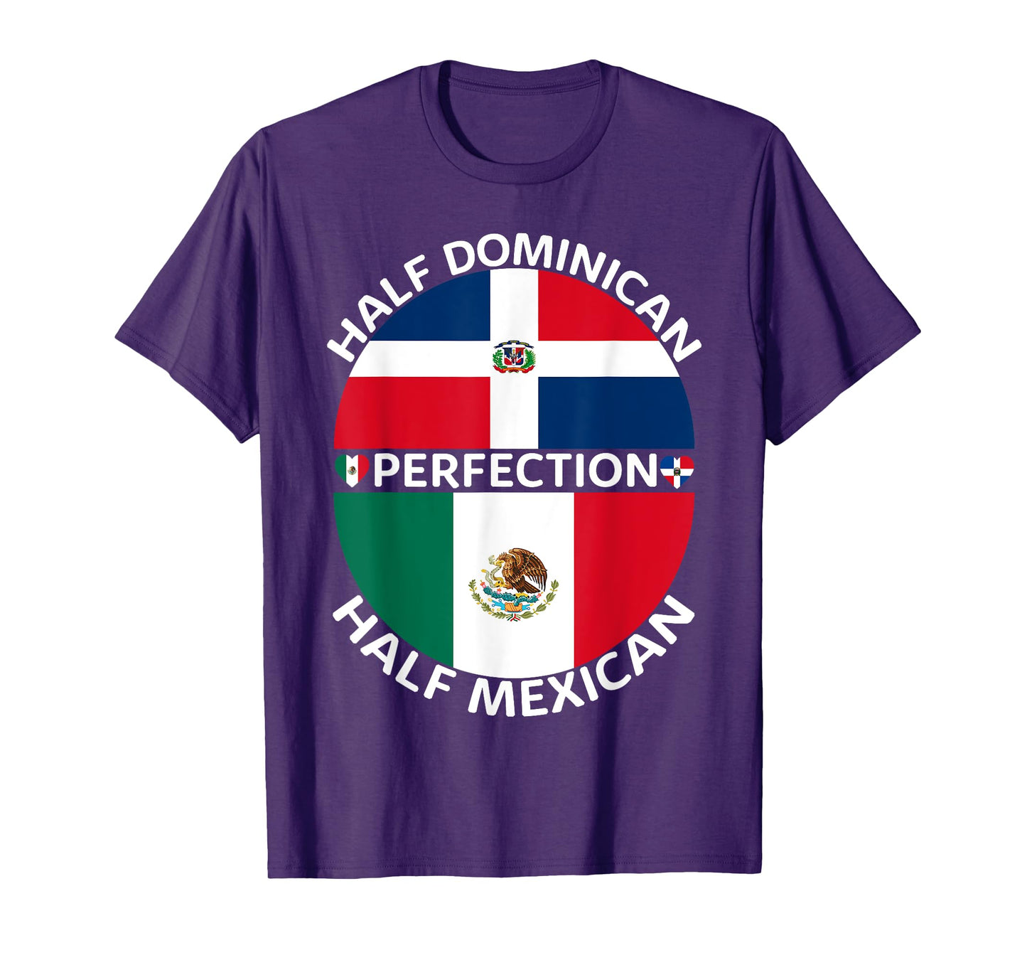 Half Mexican Half Dominican Republic Mexico Flag Roots Men T-Shirt