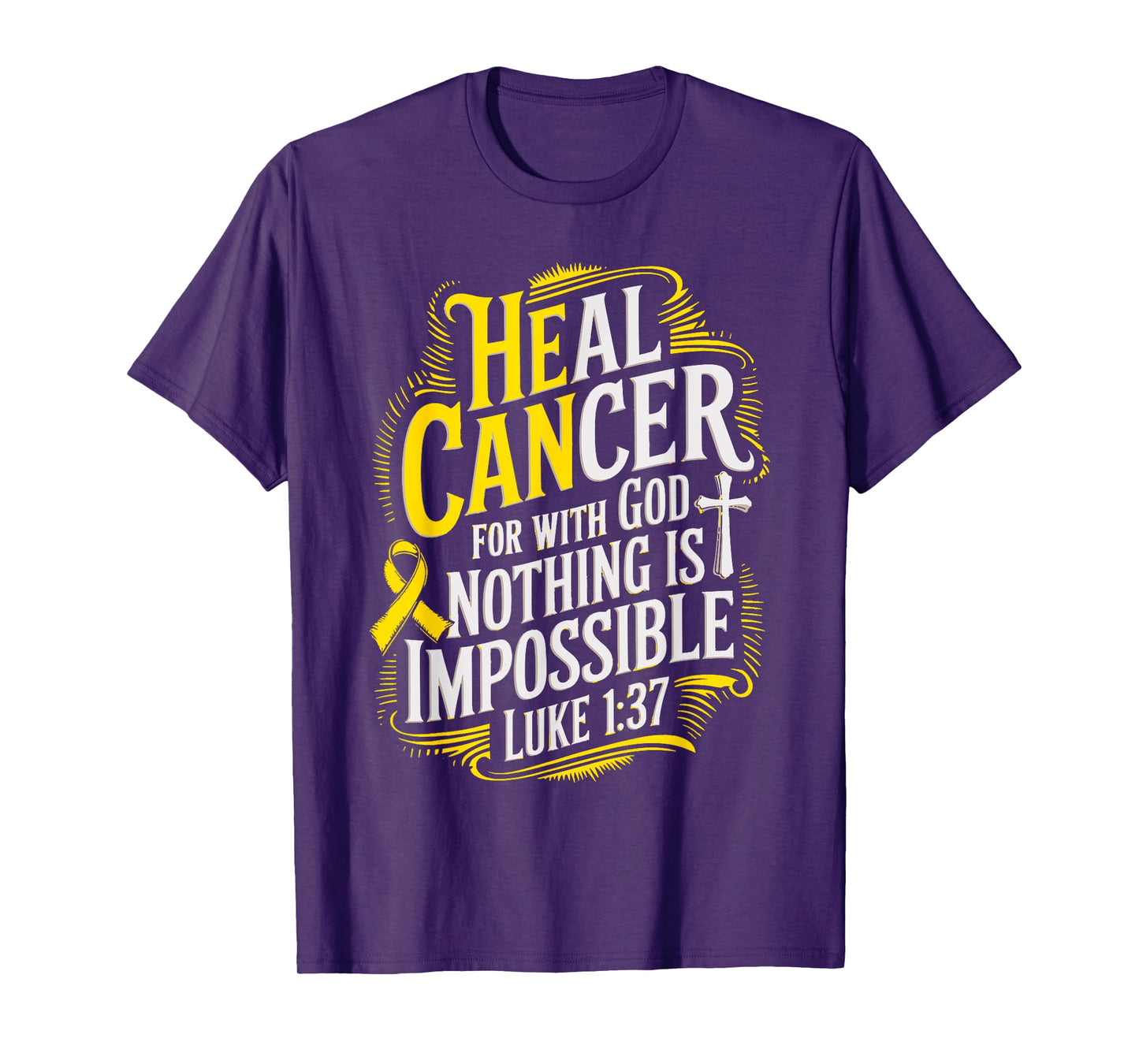Heal Cancer Survivor Childhood Cancer Awareness T-Shirt