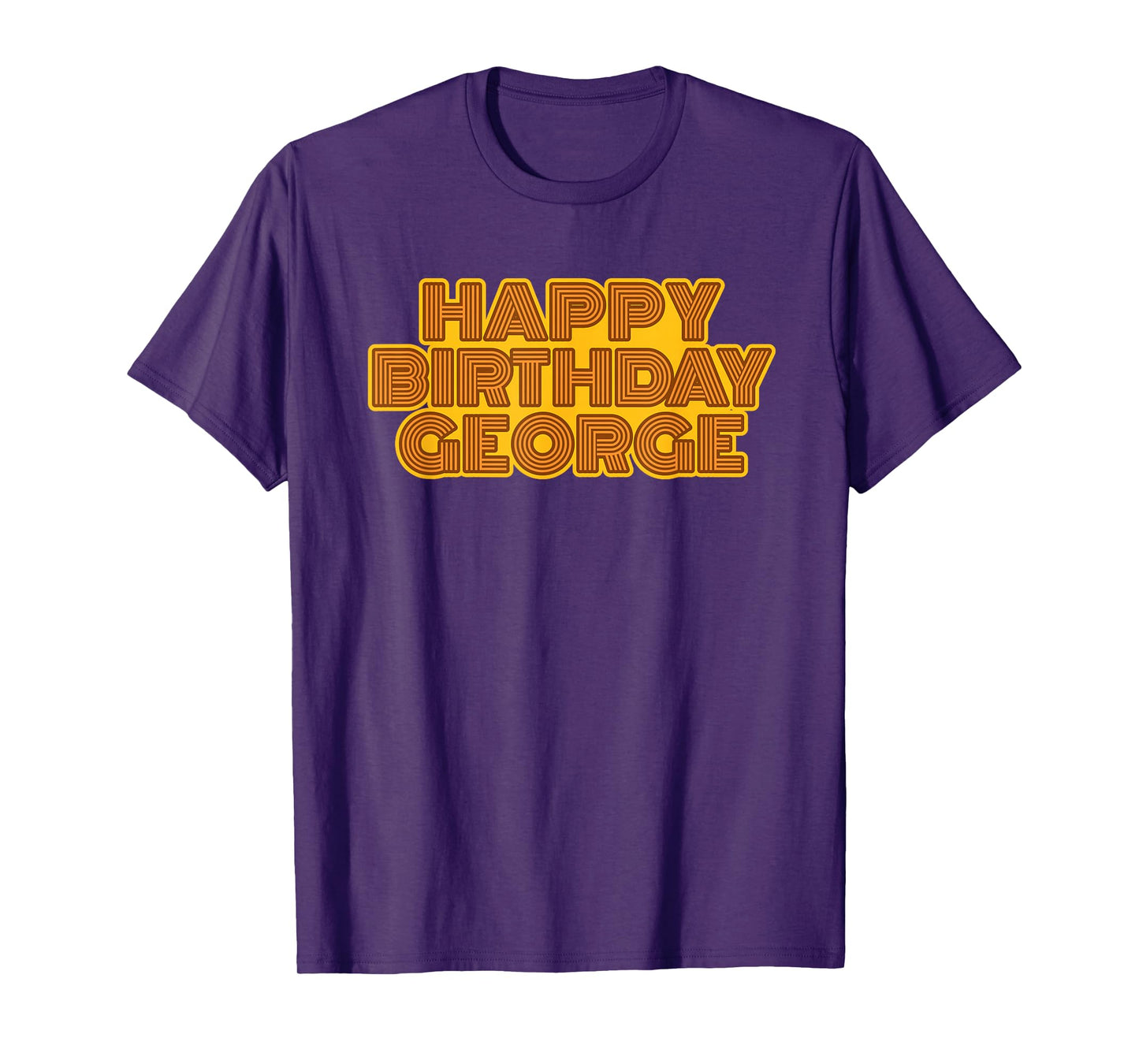 Happy Birthday George Personalized Name Retro Typography T-Shirt