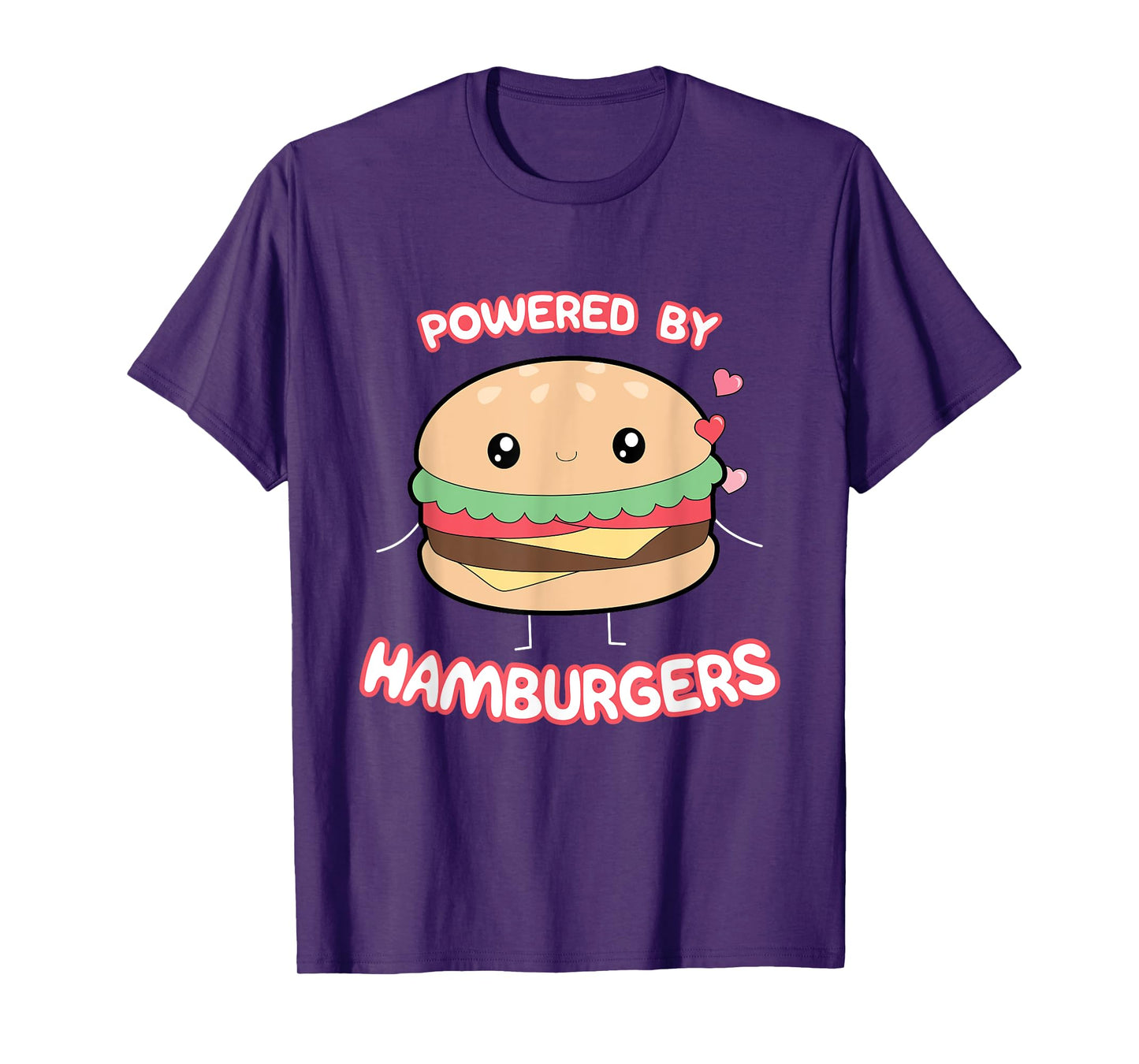 Powered By Hamburgers, Kawaii Hamburger Top T-Shirt