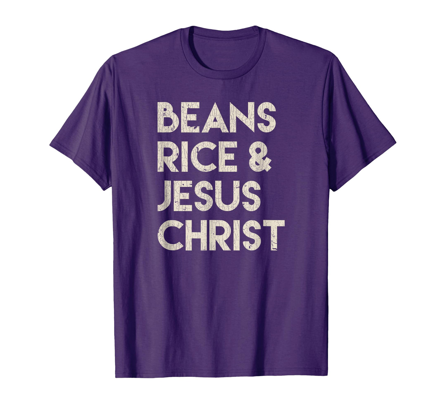 Vintage Retro Beans Rice & Jesus Christ T-Shirt