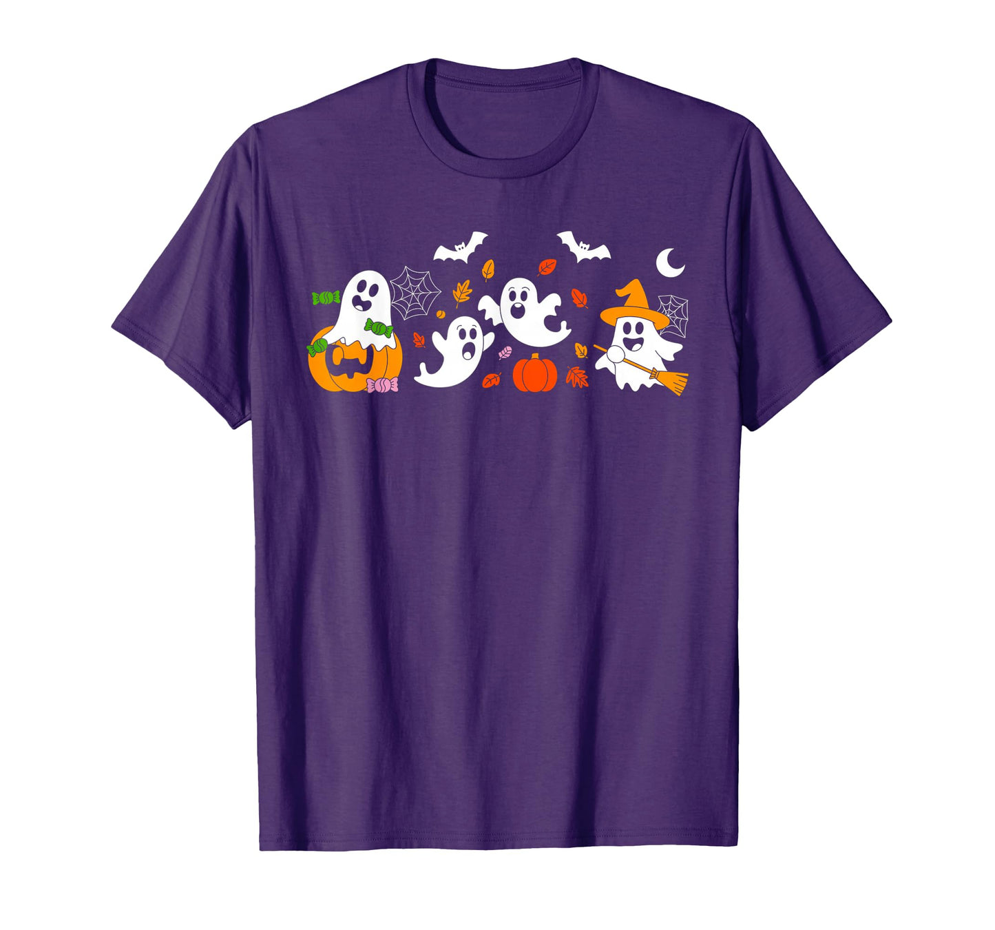 Cute Ghost Drinking Coffee Halloween Fall Ghost Book Reading T-Shirt