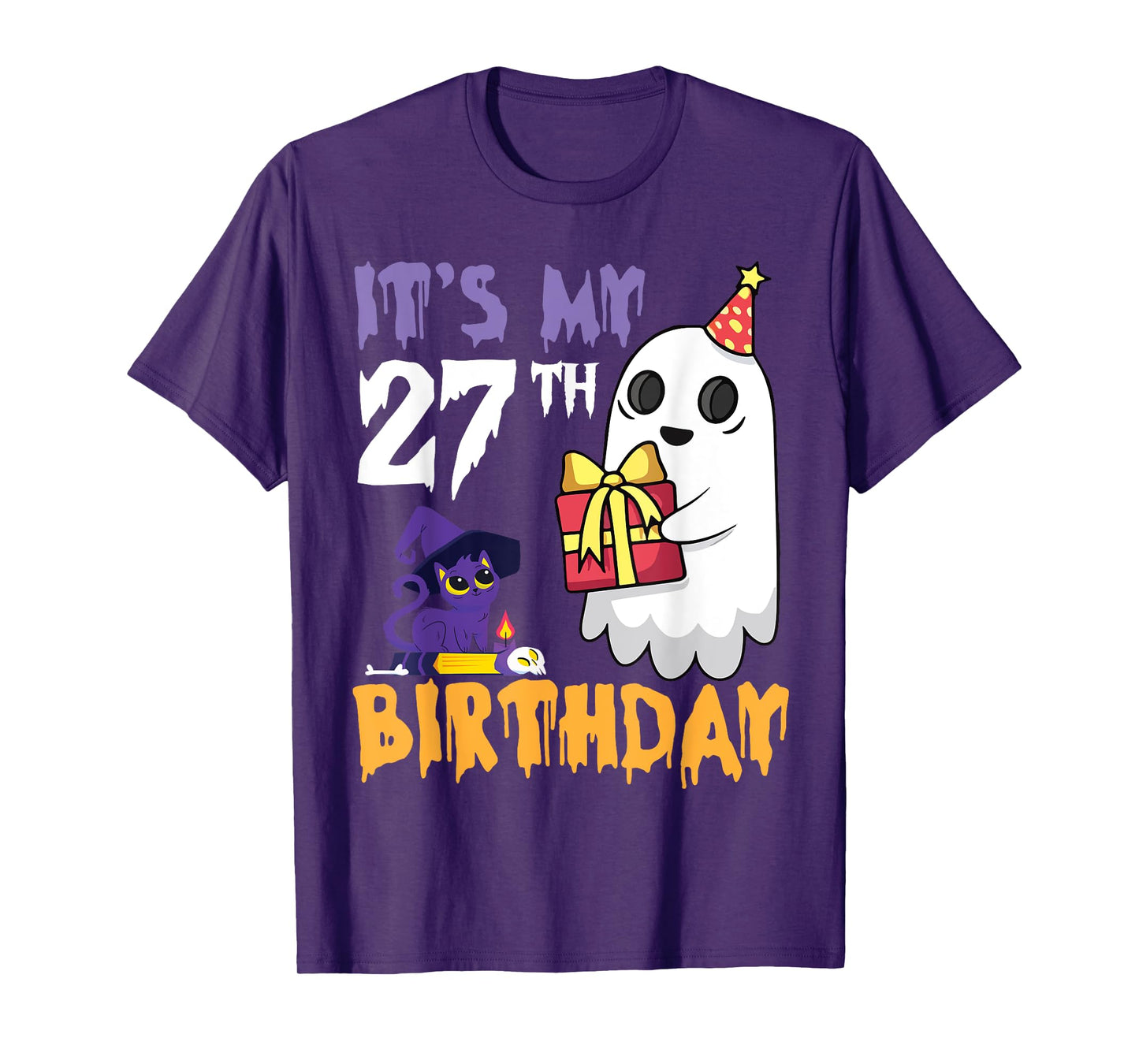 Funny Ghost It's My 27th Birthday Halloween Party Celebrate T-Shirt