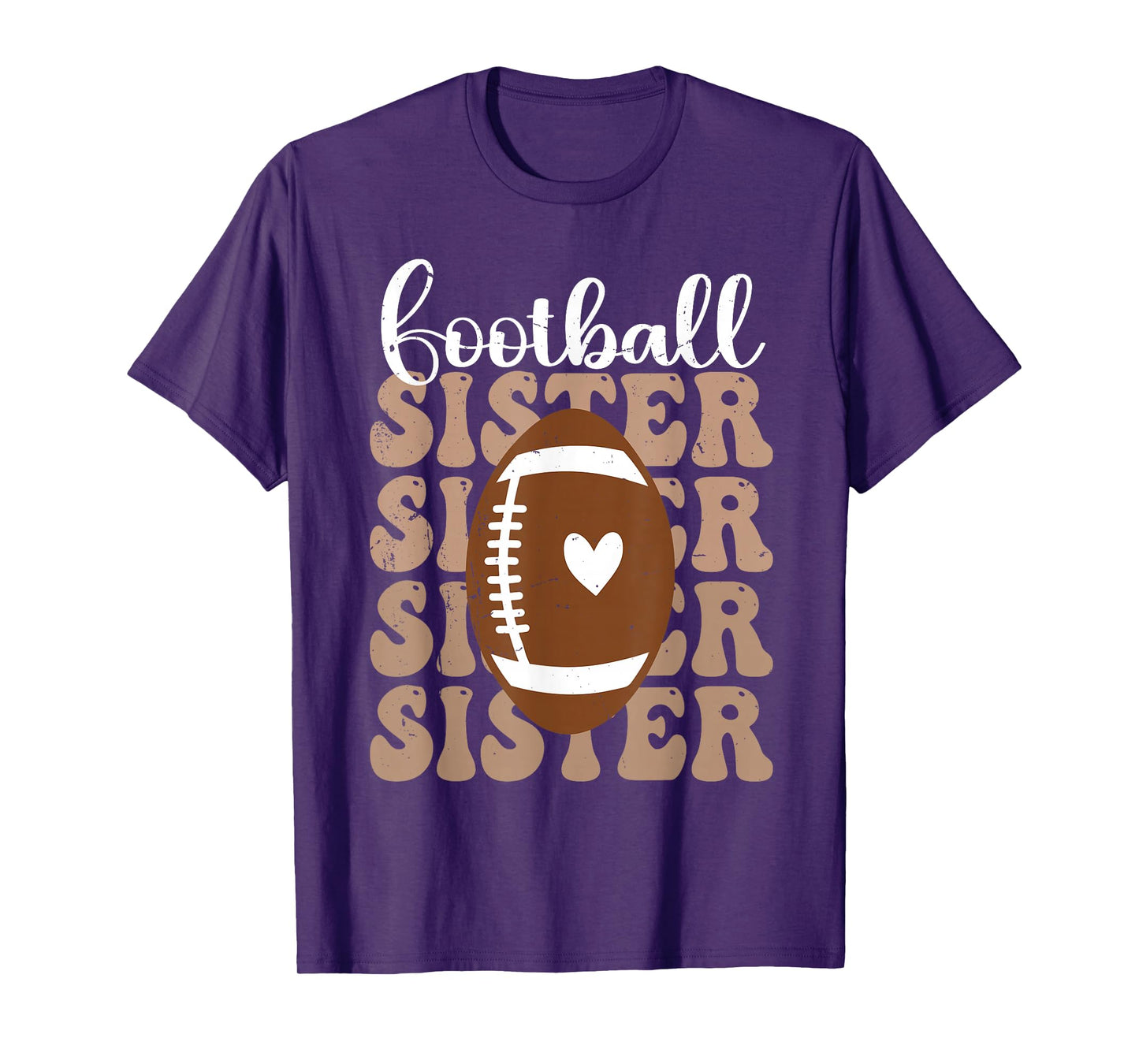 Football Sister Vintage Sport Lover Sister Mothers Day T-Shirt