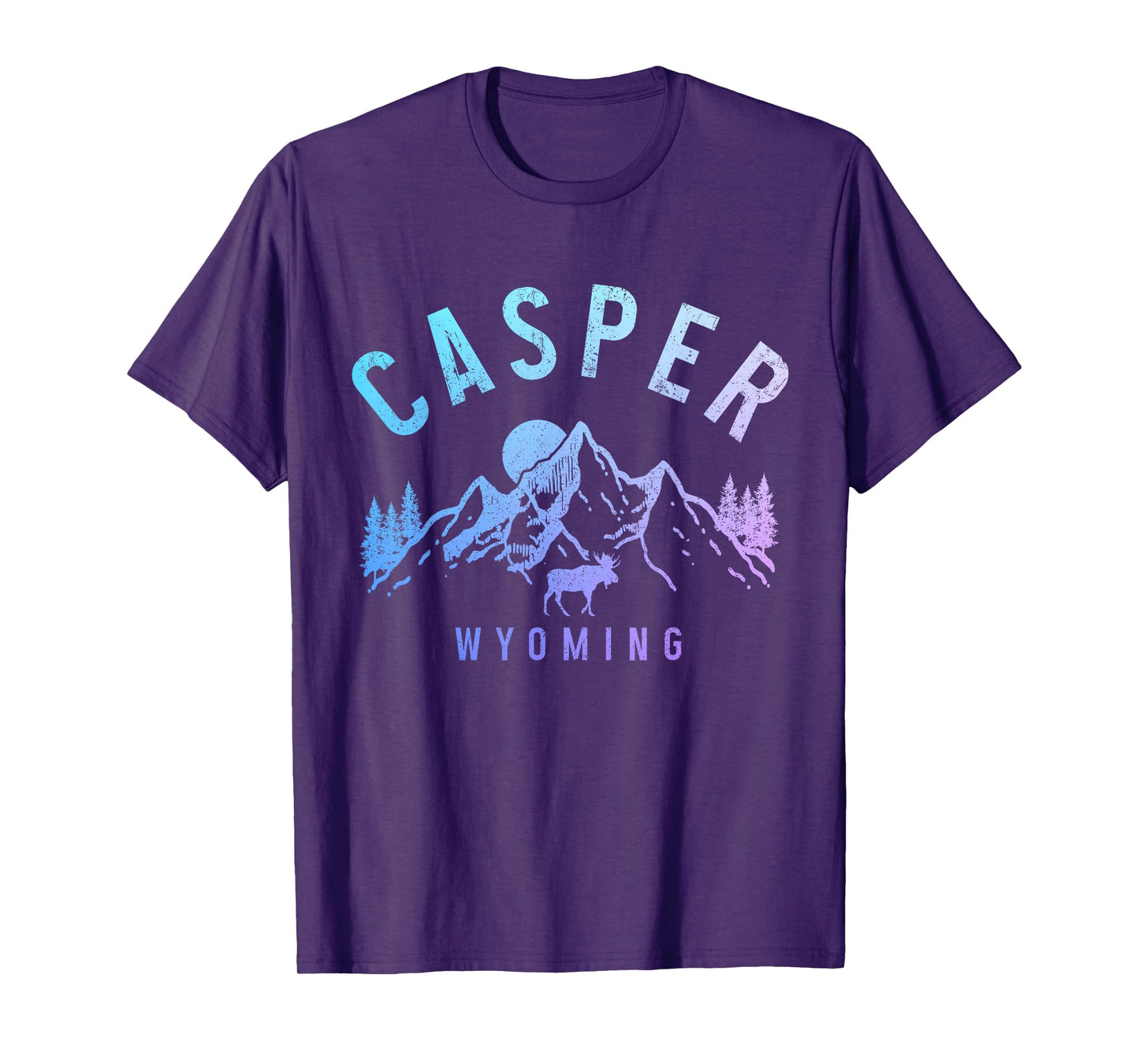 Casper Wyoming Vintage Mountains Moose Nature Lover T-Shirt