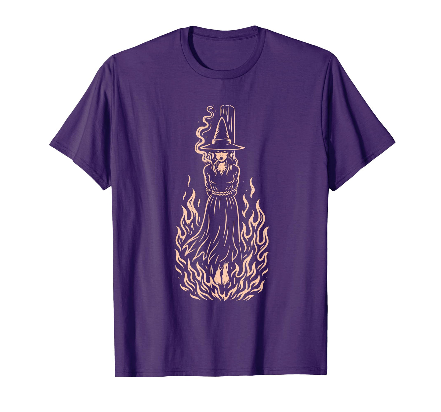 Halloween Vibes Spooky Season Witchy Burning Smoking Witch T-Shirt
